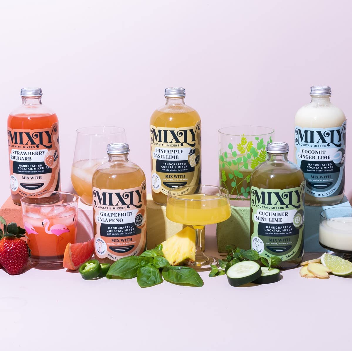 Mixly Pear Honey Vanilla Lime Cocktail Mixer - Fresh Squeezed Juice, Ready to Drink (16 oz) - Perfect for Vodka, Gin & Soda Water - Great for Parties, Bars & Home Mixology