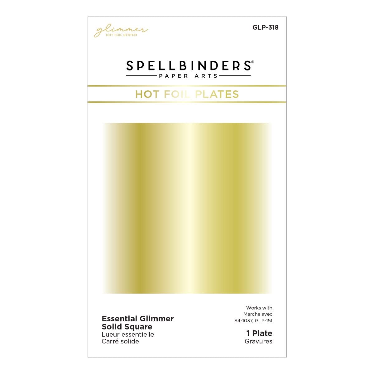 Spellbinders Bronze Hot Foil Plate - Square Shape for Card Making, Scrapbooking & DIY Crafts | Premium Foil Stamping Tool for Greeting Cards, Invitations & Paper Projects