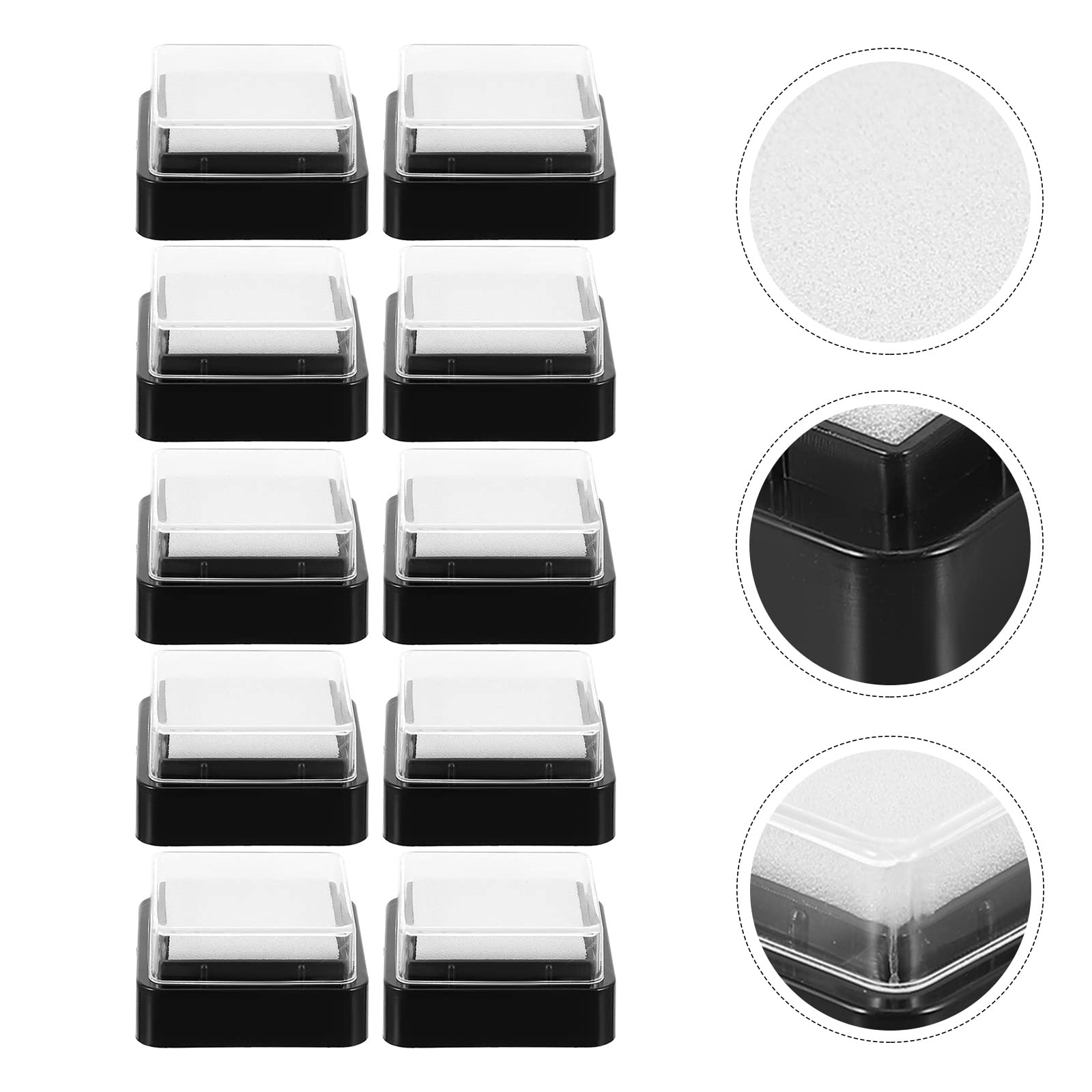 10pcs Fingerprint Ink Pad Blending Sponge - Empty Blank Ink Pads for DIY Stamp & Ink Refill - No Ink Included - Perfect for Graffiti, Crafting & Document Stamping