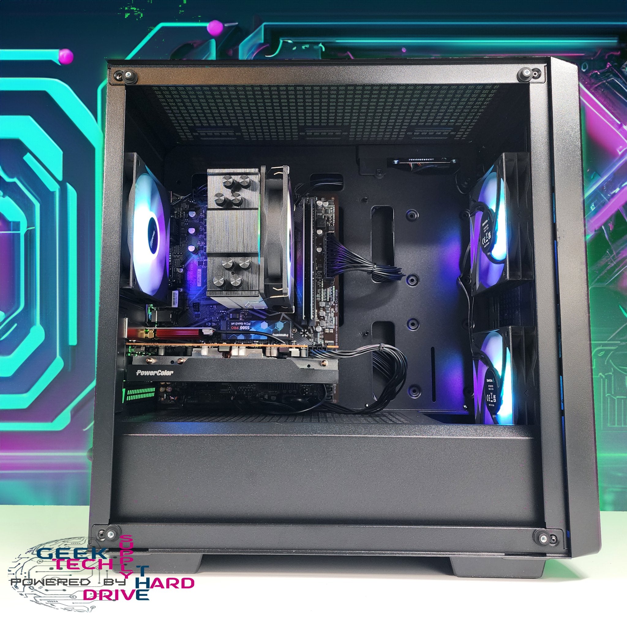 GTech Gaming PC with AMD Ryzen 5 & RX 6650 XT - 16GB RAM, 1TB NVMe SSD, Black CC360 A520 - Perfect for 4K Gaming, Streaming & VR