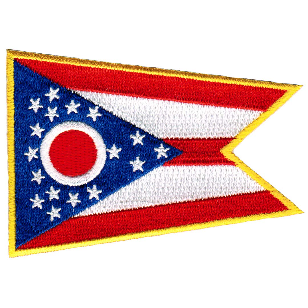 Ohio State Flag Embroidered Patch - Iron-On OH Emblem for Jackets, Hats & Bags - Perfect for DIY Crafts, Souvenirs & College Pride Accessories