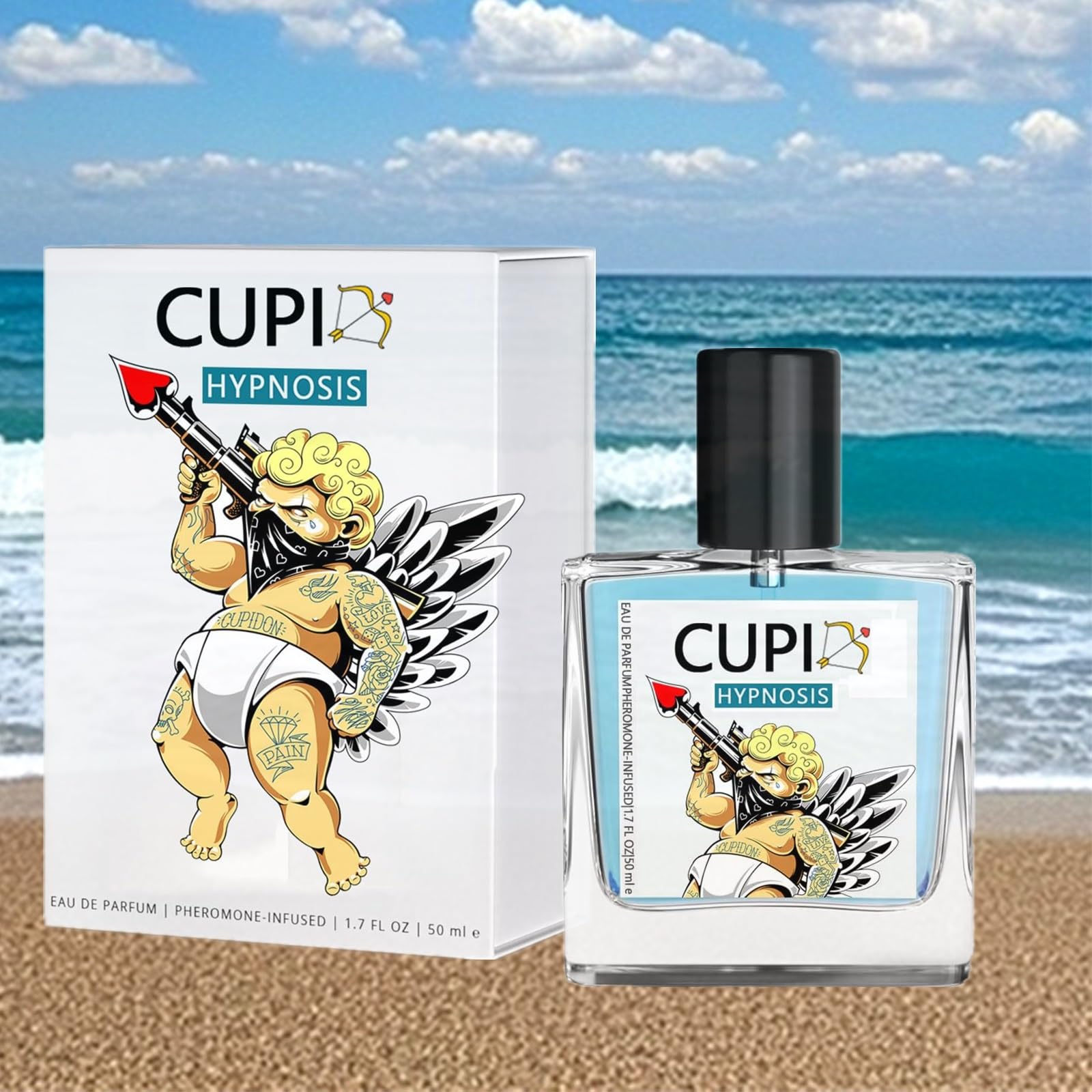 Cupid Cologne for Men - Pheromone-Infused Hypnosis 2.0 Perfume with Long-Lasting Fragrance (1.7 fl oz) | Attract & Seduce | Date Night, Club & Special Occasions