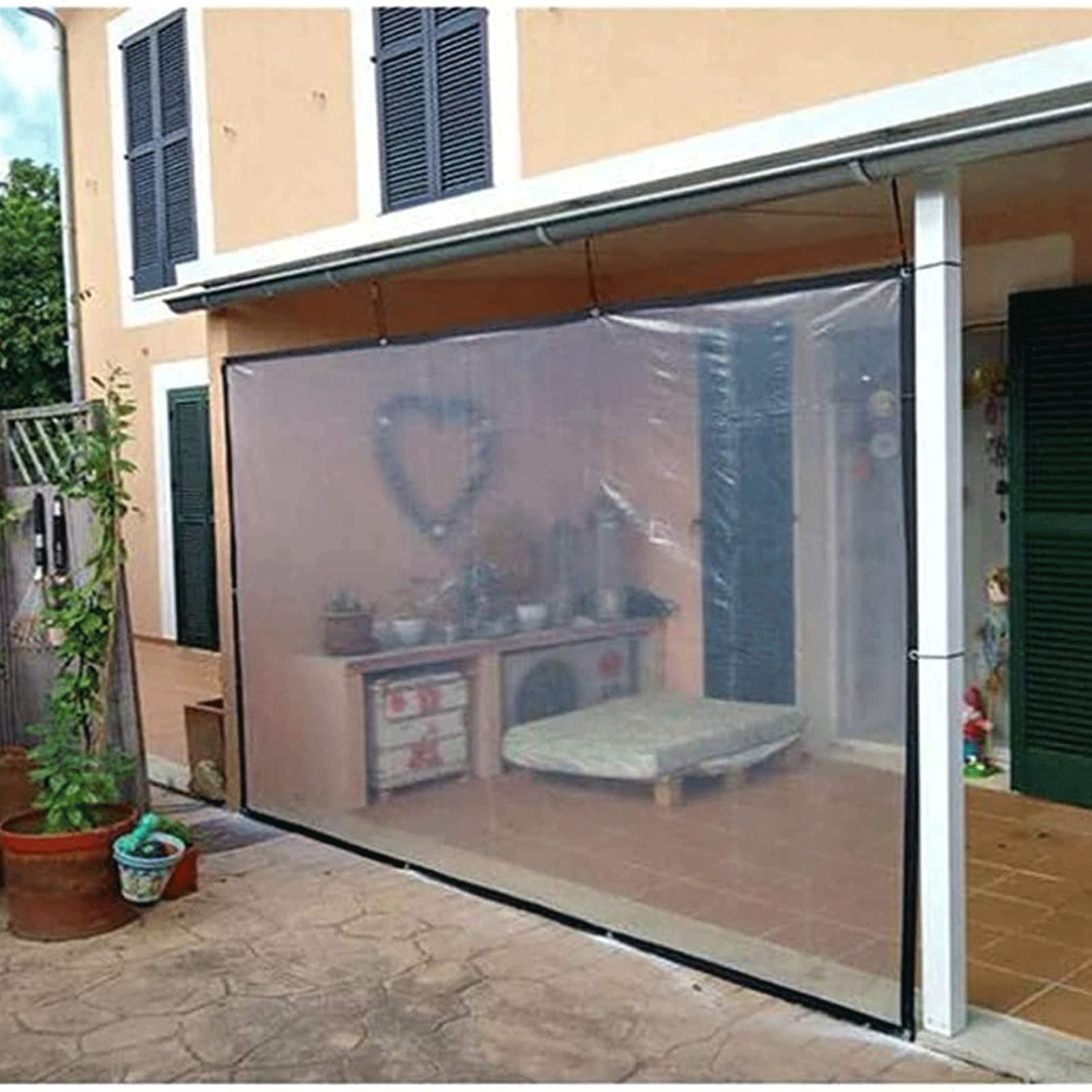 Heavy Duty Clear Waterproof Transparent Tarp with Grommets - Durable Tarpaulin Cover for Garden, Canopy, Balcony, Tent, Boat, Camping & Outdoor Protection