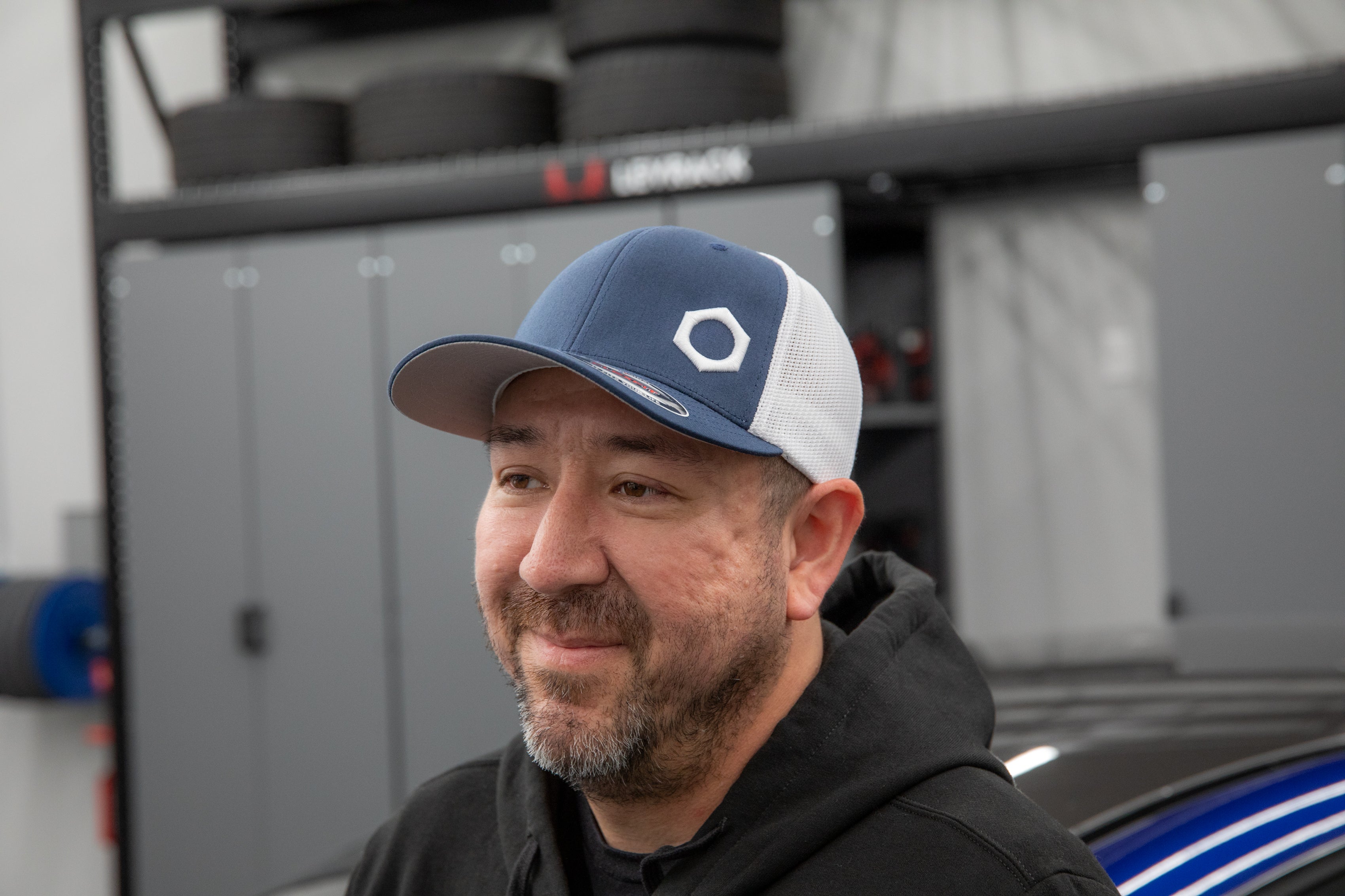 Obsessed Garage Raised Hex Hat Flexfit Cap - Premium Adjustable Baseball Hat for Men & Women - Perfect for Car Enthusiasts, Racing Fans & Outdoor Activities