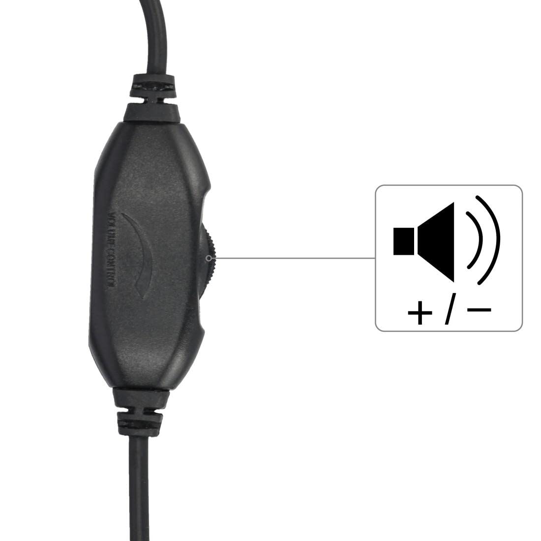 Hama HS-P100 Lightweight On-Ear Stereo Headset with Microphone & Volume Control - 2m Cable, 3.5mm Jack - Perfect for PC Gaming, Online Classes & Remote Work (Black)