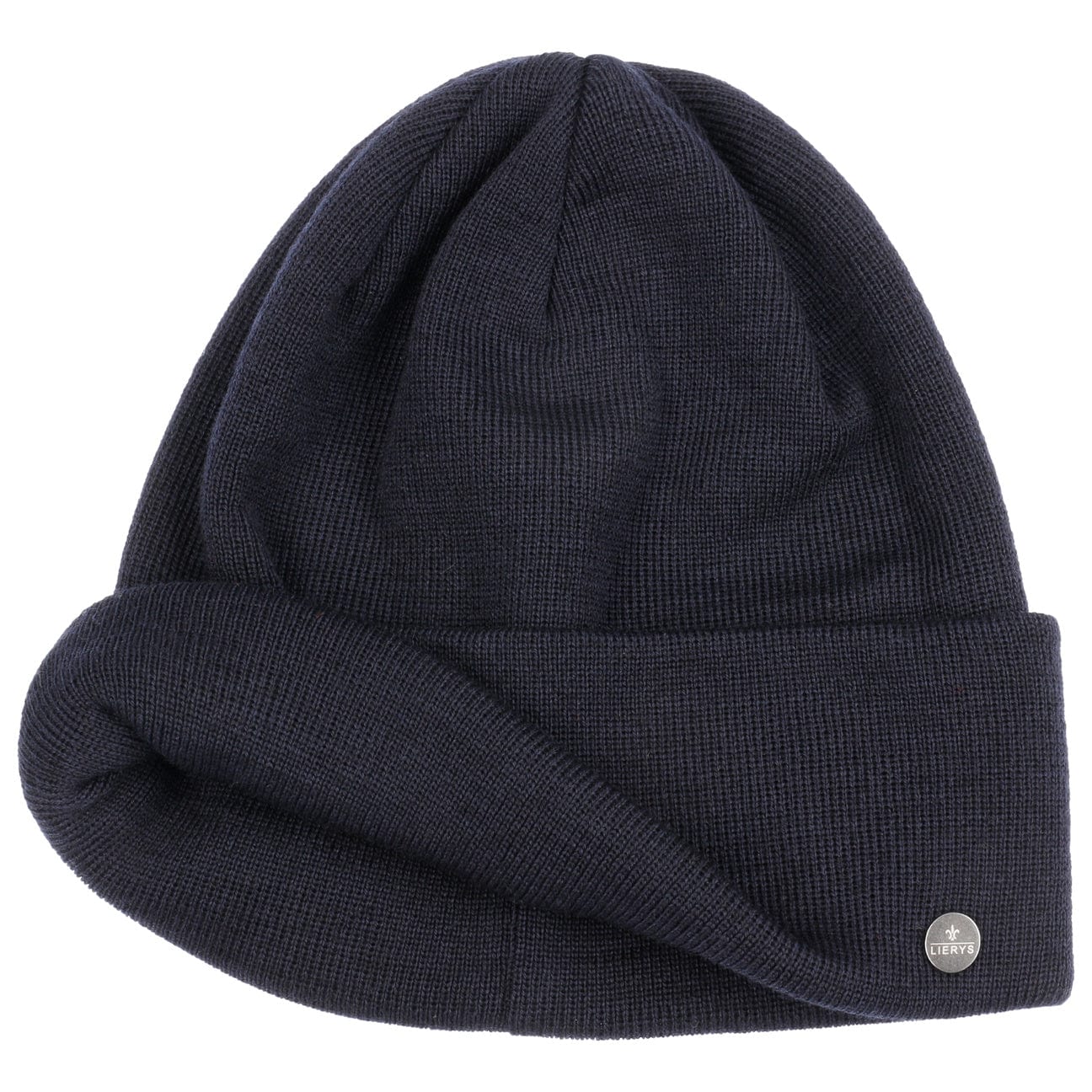 Lierys GOTS Certified Merino Wool Knit Hat with Foldable Cuff - Warm Winter Beanie for Outdoor Activities, Skiing & Hiking