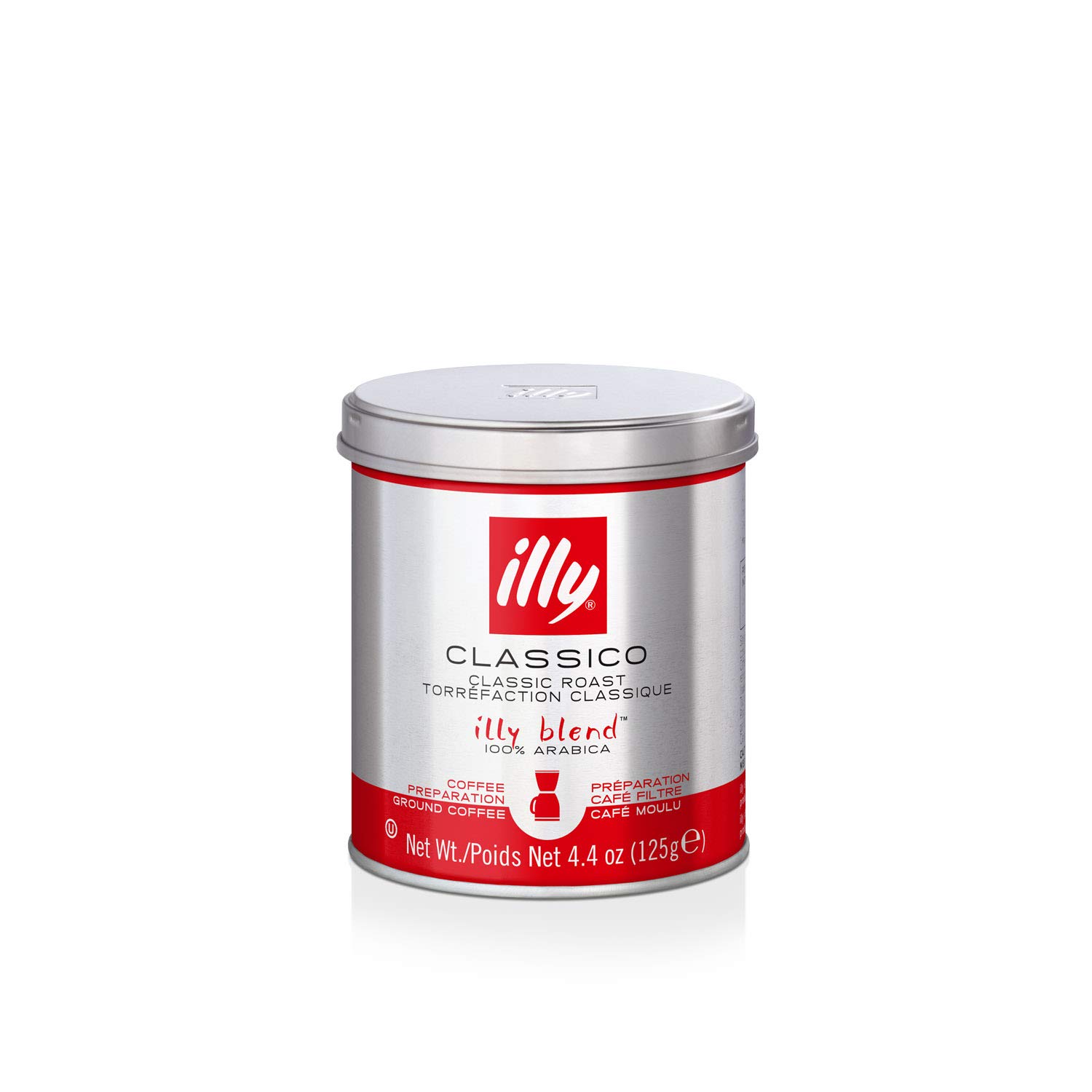 Illy Drip Coffee - 100% Arabica Ground Coffee, Classico Medium Roast with Caramel, Orange Blossom & Jasmine Notes - Preservative-Free, Mild & Balanced - 4.4 Ounce (12 Pack) - Perfect for Home Brewing, Office Use & Gifts