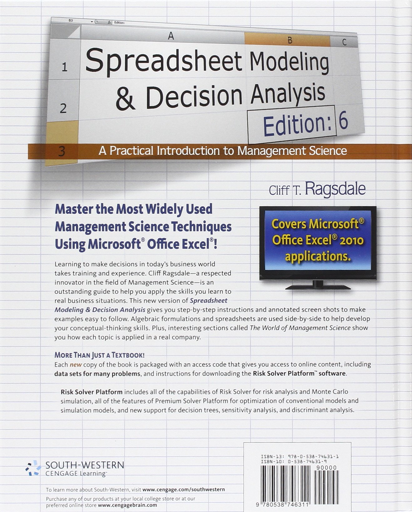 Spreadsheet Modeling & Decision Analysis: Practical Introduction to Management Science with Printed Access Card | Business Analytics Textbook for MBA Students & Professionals | Excel Data Analysis & Strategic Decision-Making Guide