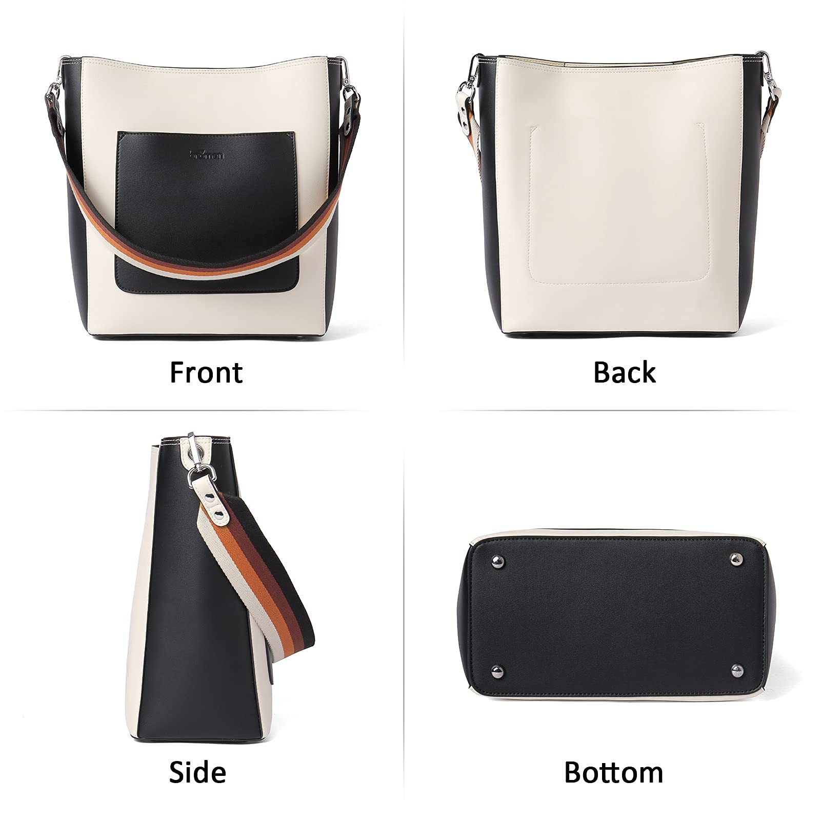 BROMEN Women's Leather Hobo Bag - Stylish Designer Shoulder Bucket Crossbody Purse for Mother's Day Gift | Perfect for Work, Travel & Everyday Use