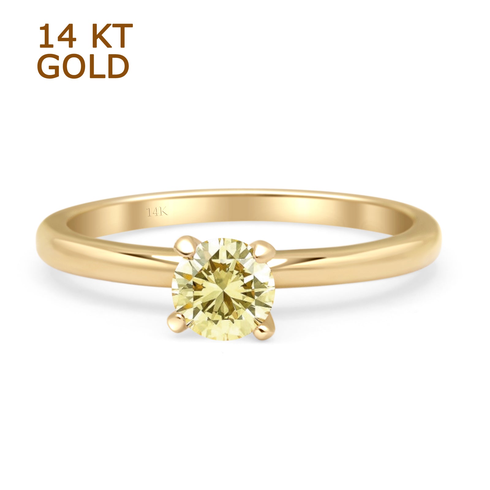 Yellow CZ 14K Yellow Gold