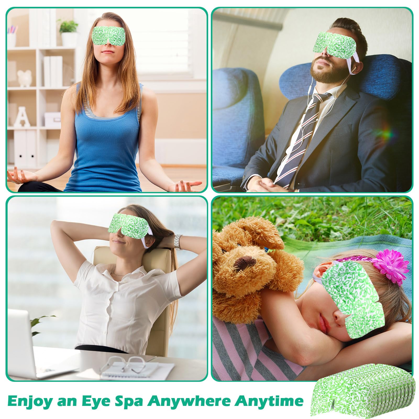 50 Pack Self-Heating Steam Eye Masks for Dry Eyes Relief - Unscented Warm Spa Sleep Masks for Home, Office & Travel - Perfect for Stress Relief, Relaxation & Eyestrain Relief