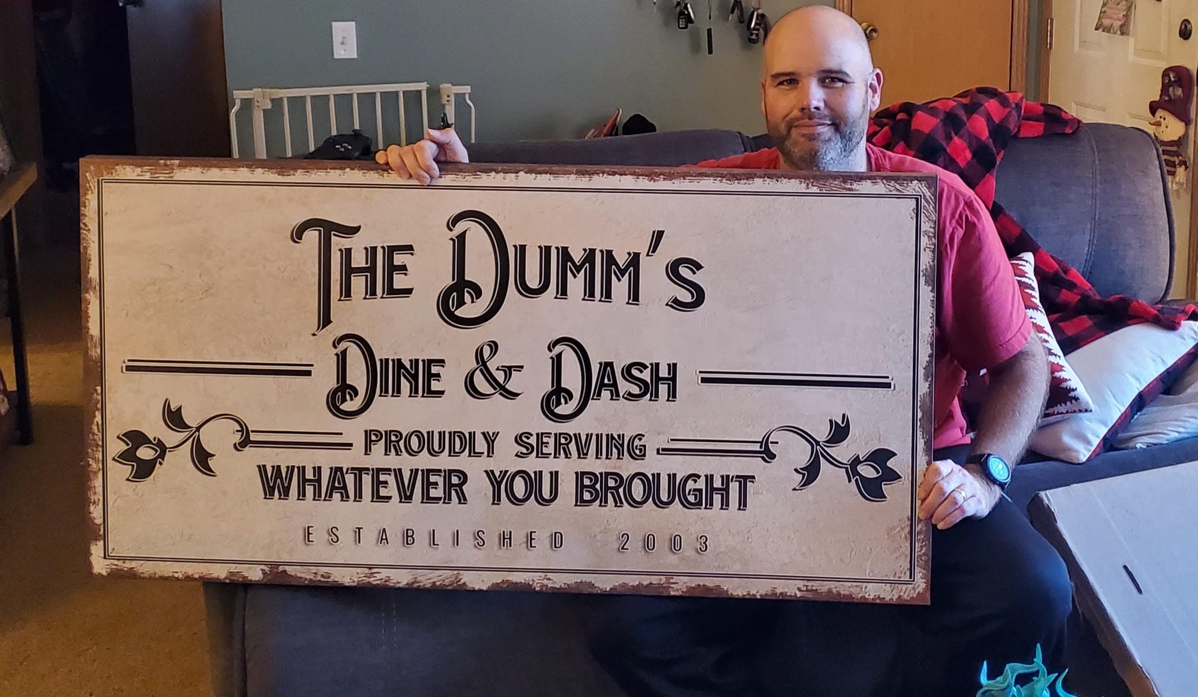 Custom Canvas Bar Sign - Personalized Backyard Bar & Grill Decor - Rustic Flower Wall Art 60x30in - Perfect for Man Cave, Kitchen, Pub & Diner - Great for Parties, Home Decor & Gifts