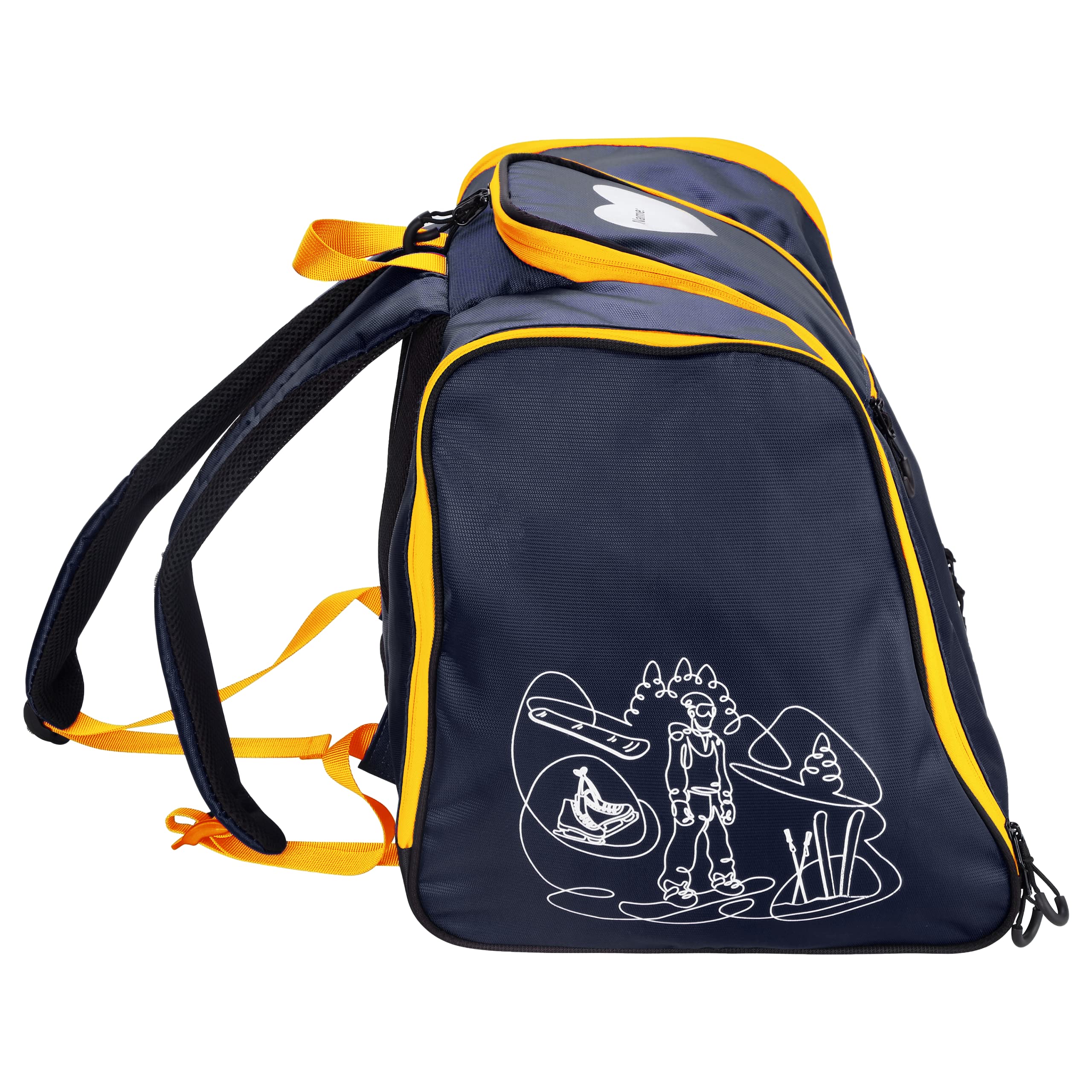 VieGreenleaf Kids Rollerblade Backpack Set with Helmet & Gloves - Adjustable Toddler Skate & Snowboard Boot Bag for Skiing, Snowboarding, Skating - Perfect for Outdoor Sports, Travel & School (Blue Marine)