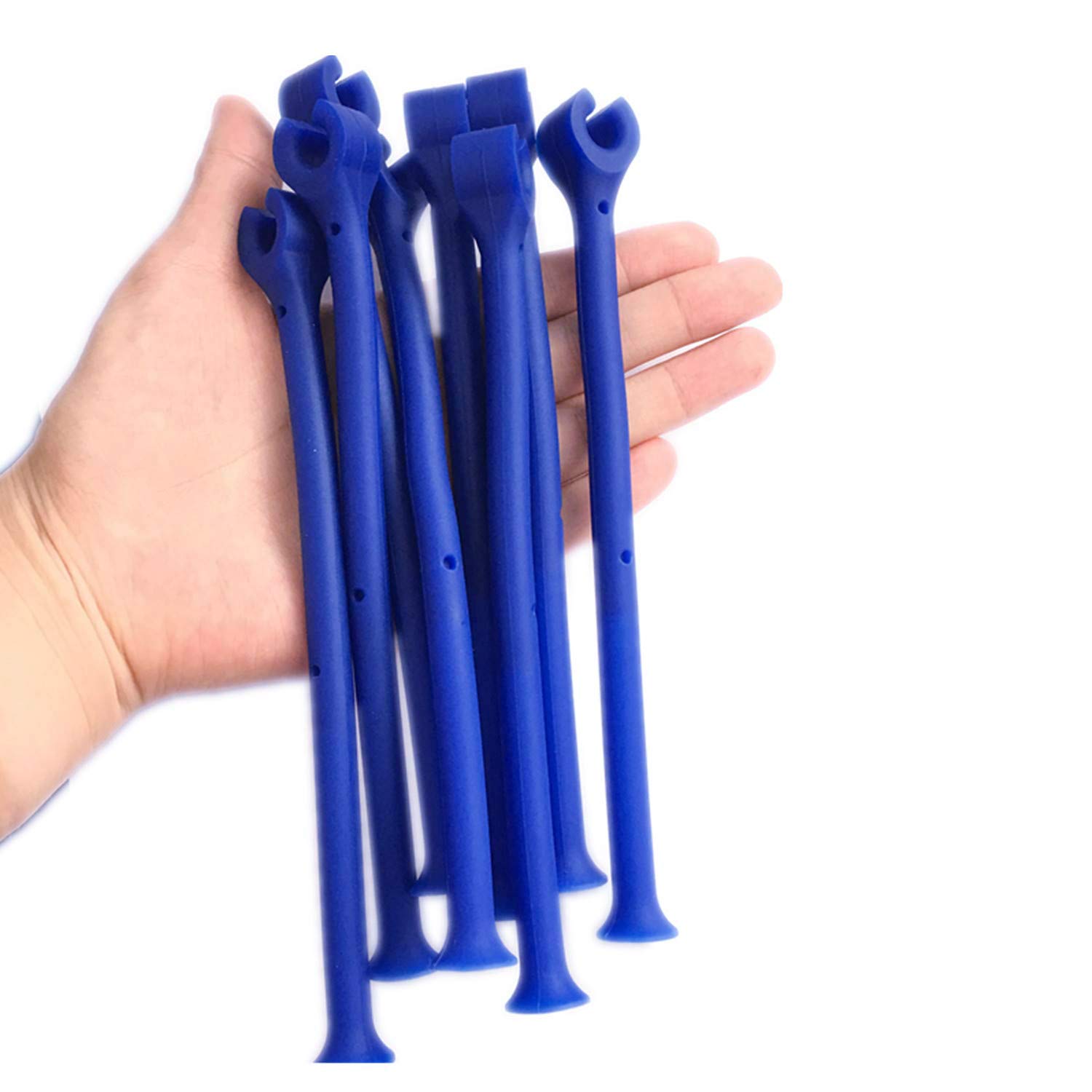 YouU Silicone Stemware Saver - Flexible Wine Glass Protector Holder (8-Piece Set, Blue) - Dishwasher Safe Stemware Tether for Securing Glasses - Perfect for Parties, Restaurants & Home Bars