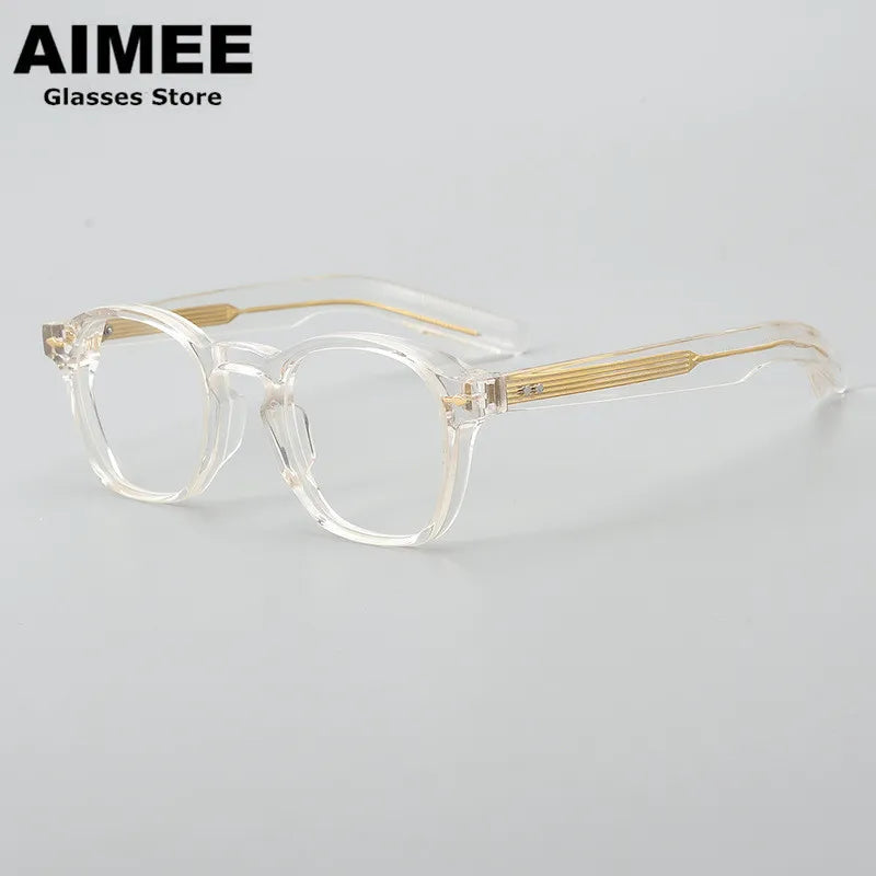 Aimee Unisex Full Rim Oval Round Thick Acetate Eyeglasses 101313 - Stylish & Durable Prescription Glasses for Men & Women - Perfect for Reading, Working & Everyday Use