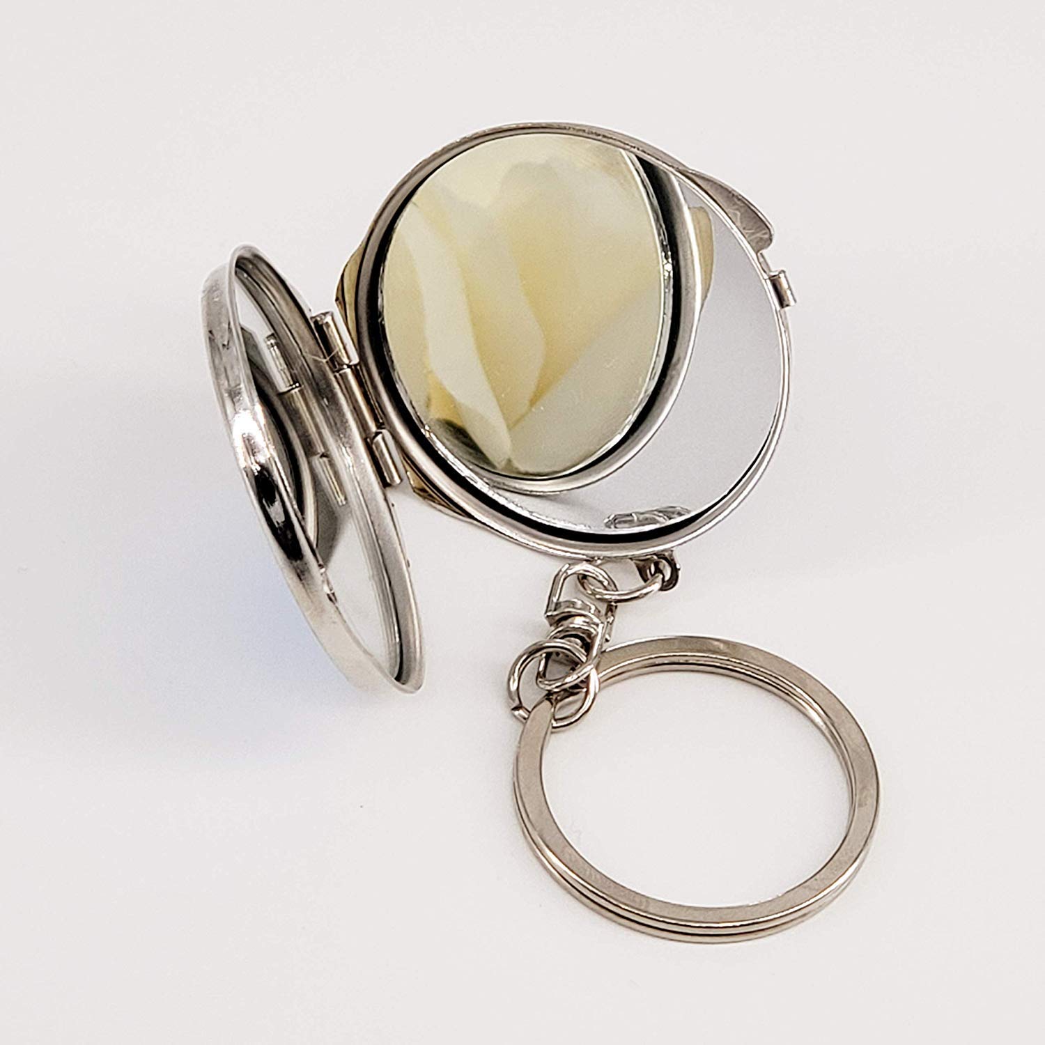 24X Silver Compact Mirror Keychain for Quinceanera - Sweet 15 Princess Party Favors & Gifts - Perfect for Bridal Showers, Birthday Celebrations, and Special Occasions