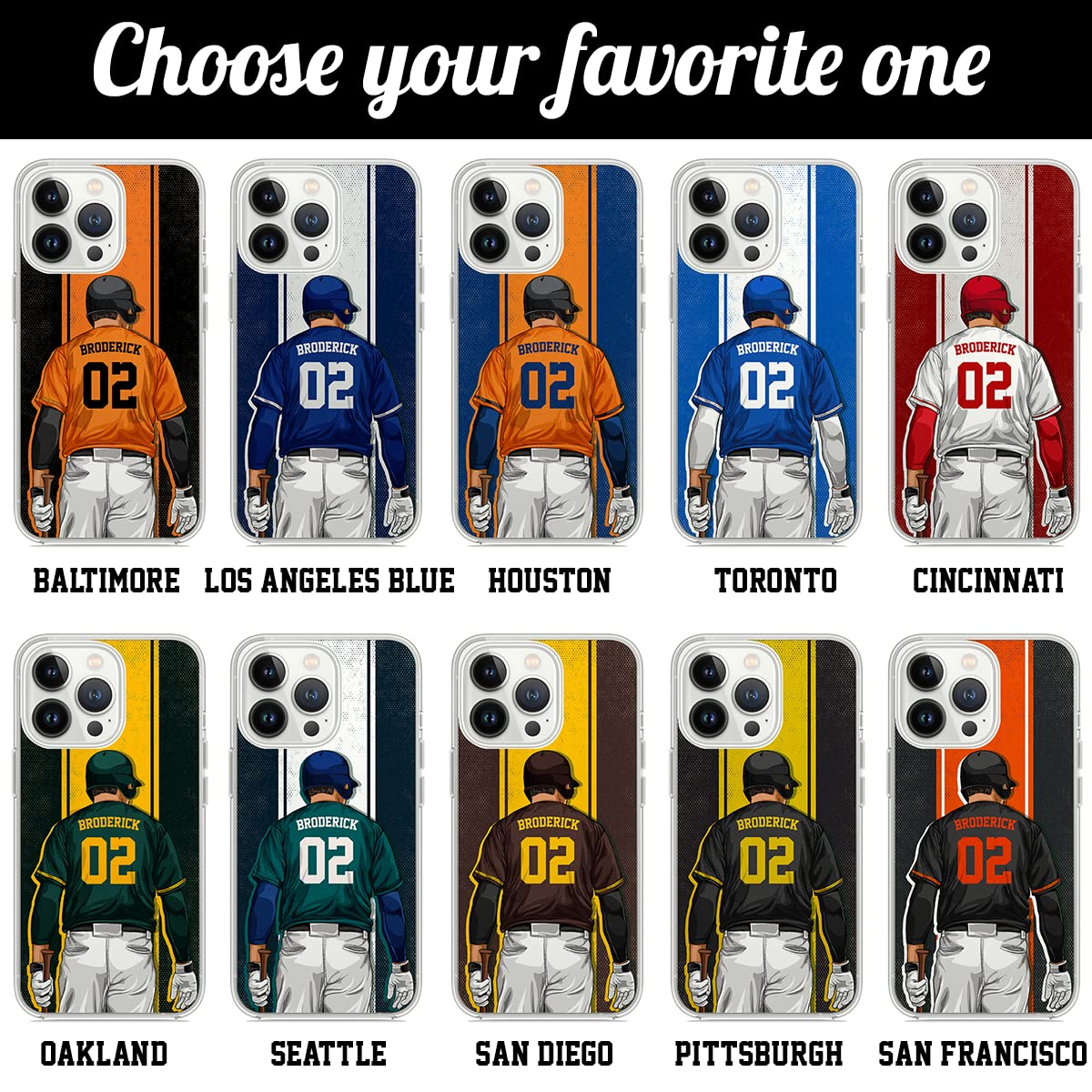 Custom Name & Number Personalized Baseball Jersey Phone Case for iPhone 16/15/14/13/12/11/XR/X/XS/8/7 Plus/Mini/Pro Max - Unique Sports Design for Baseball Fans & Team Spirit