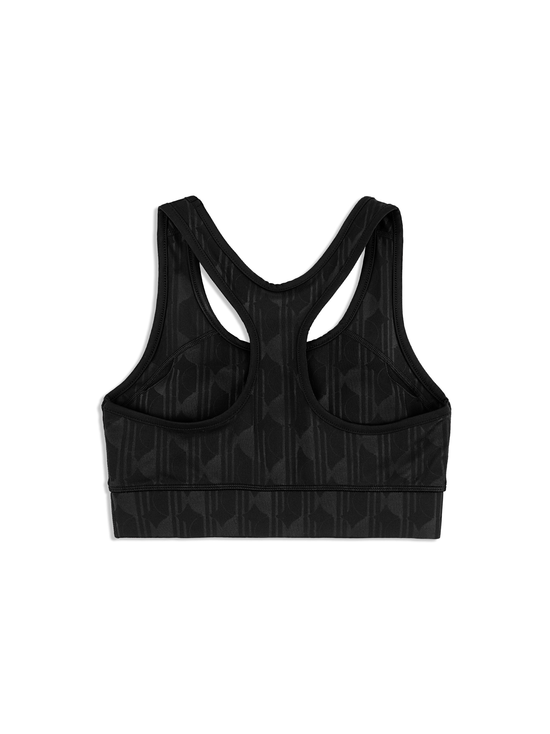 Viano Printed Sports Bra for Women - High Support Workout Top, Breathable & Comfortable for Running, Yoga, Gym - Black Beauty