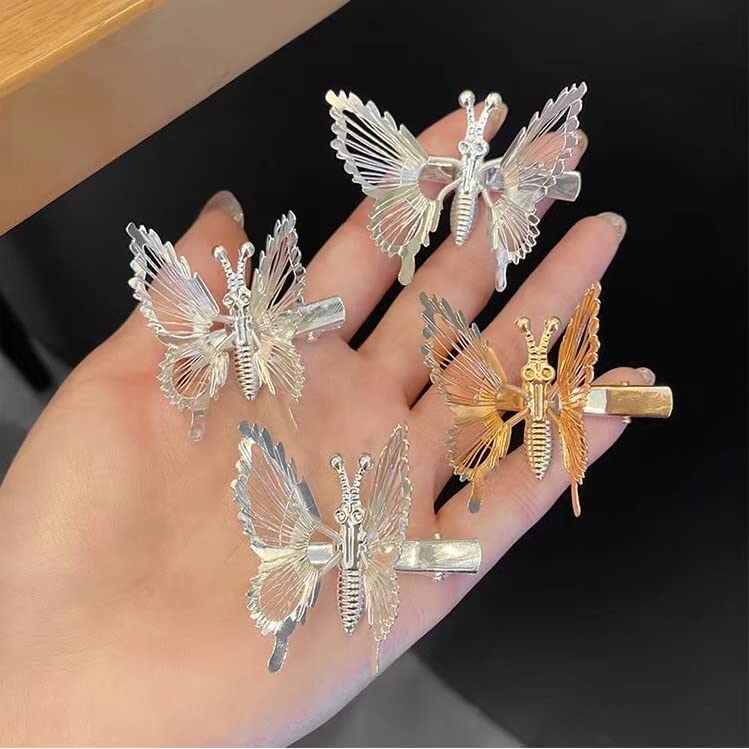 Golden Butterfly Hair Clips with Moving Wings - 2PCS Set for Women & Girls - Perfect for Parties, Weddings, and Everyday Styling