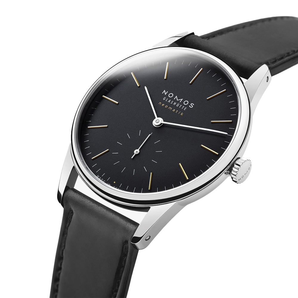 Orion Neomatik Sapphire Back 36mm Black Watch on Leather Strap - Perfect for Business, Casual & Formal Occasions