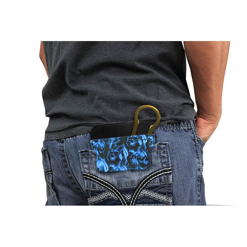 DekoPokit™ Bottle Opener Back Pocket Protector - Purple & Tan Stars Design | Compact & Durable Wallet Accessory for Men & Women | Perfect for Bars, Camping, Travel & Outdoor Adventures