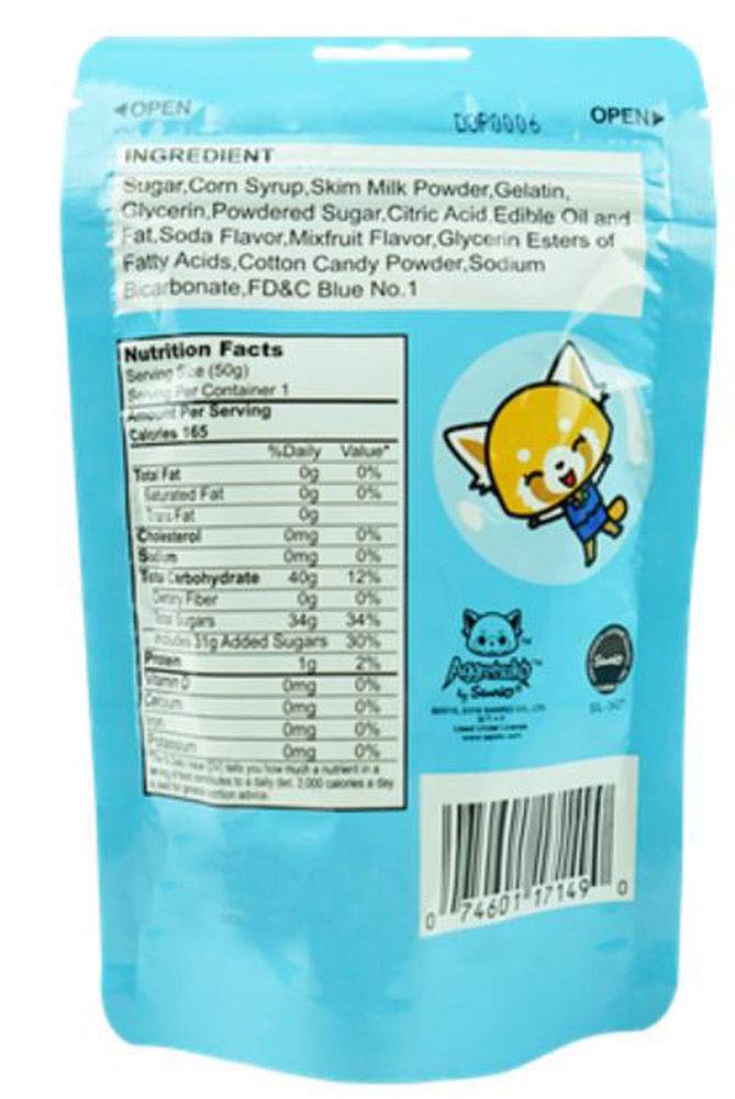 Aggretsuko Ramune Milk Chewy Candy - 50g (8 Packs) | Japanese Soft Candy for Anime Lovers, Office Snacks & Party Favors