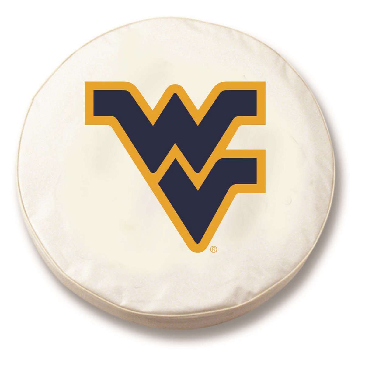 Holland Bar Stool Co. West Virginia Mountaineers White Vinyl Fitted Car Tire Cover - Perfect for Tailgating, College Game Days & WVU Fan Vehicles