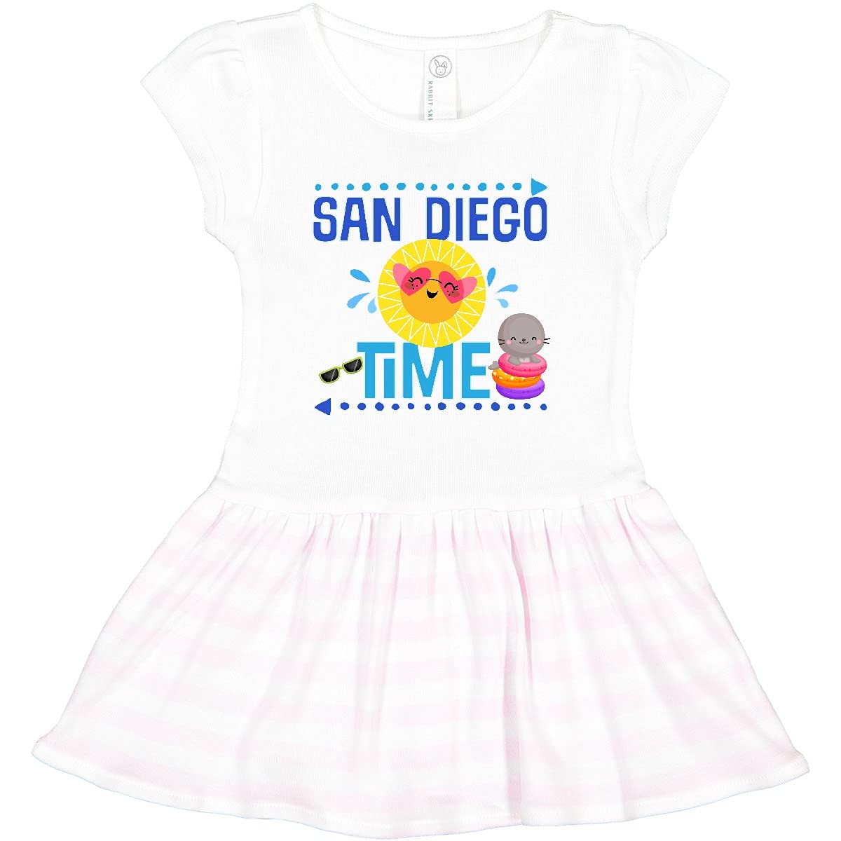 Inktastic San Diego Vacation Cute Beach Toddler Dress - Adorable Summer Outfit for Girls, Comfortable Cotton Play Dress for Toddler Beach Trips, Pool Parties & Family Vacations