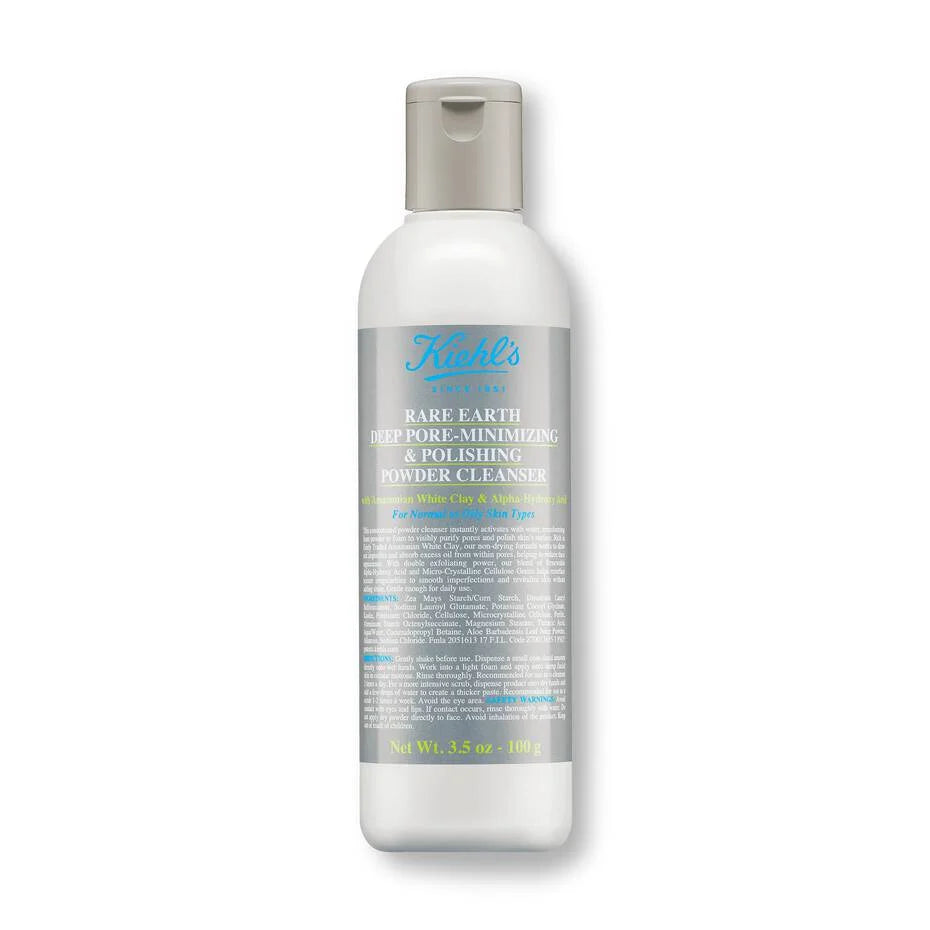 Kiehl's Rare Earth Deep Pore Minimizing & Polishing Powder 100g | Oil Control & Skin Refining Facial Treatment | For Oily & Combination Skin Care Routine
