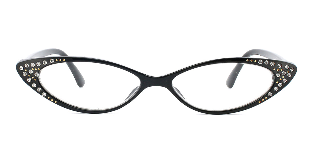 Enchanting Jeweled Cat Eye Reading Glasses RD RH3211 Black/Silver - Stylish & Comfortable Eyewear for Reading, Work, and Fashion Accessories