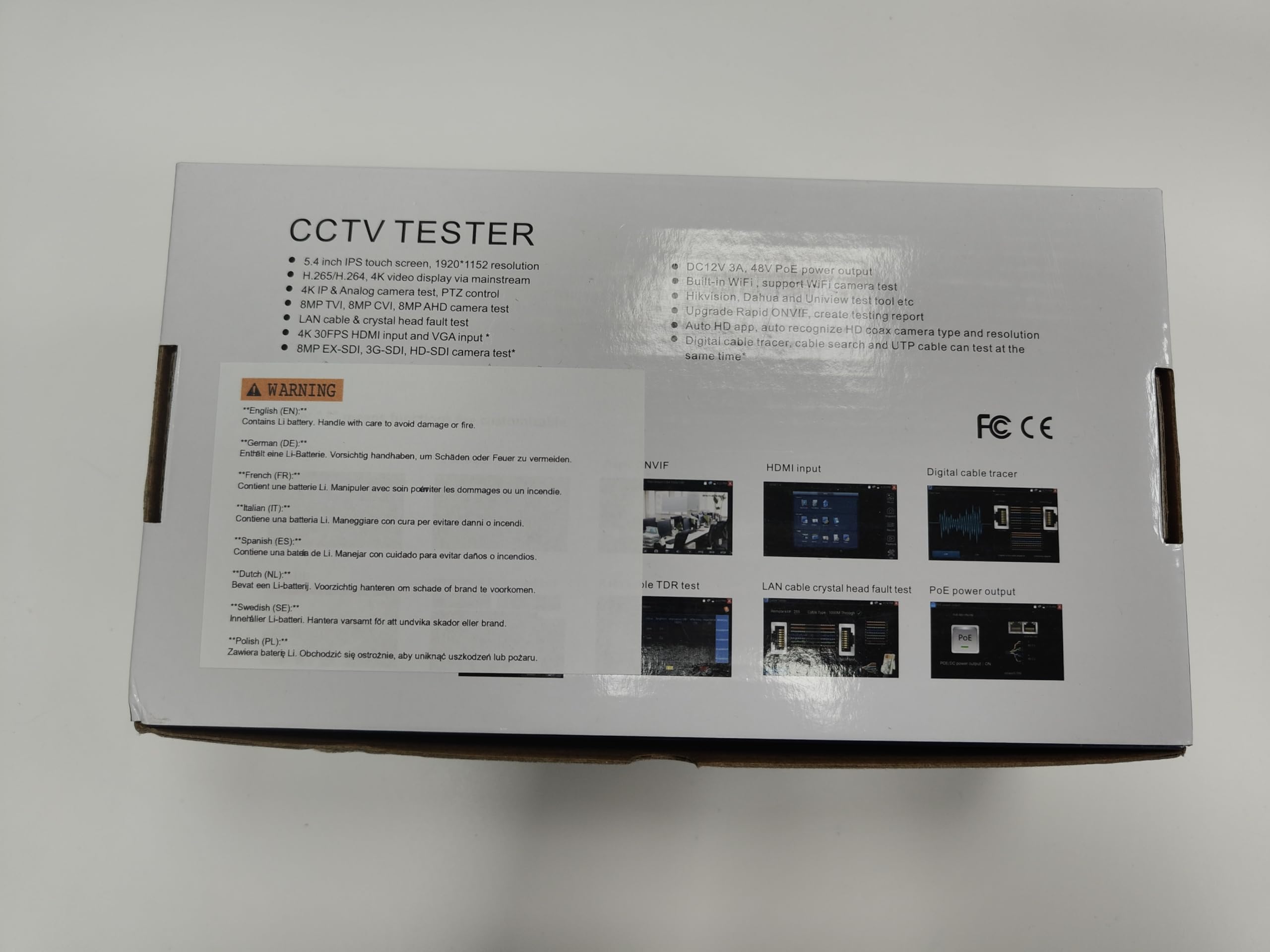 IPC-5100 Plus 5.4-Inch 8MP CCTV Tester - 5-in-1 HD Monitor for Analog/IP/CVI/TVI/AHD Cameras with VGA & 4K HDMI Input, Cable Tracer & Power Supply | Ideal for Security System Installation & Maintenance