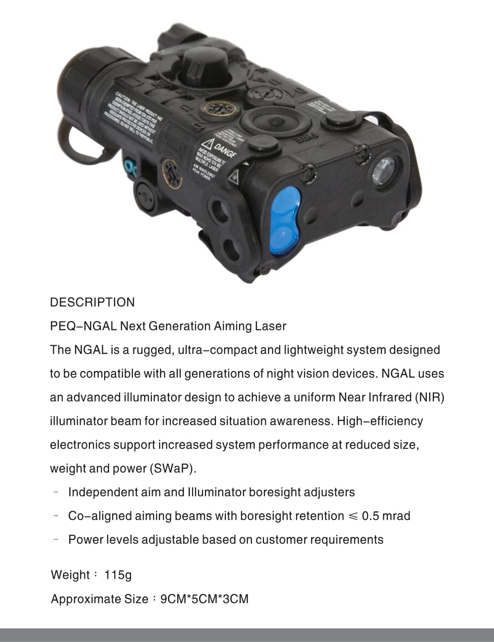 FMA PEQ NGAL Mini IR Laser Sight with Red Laser & White LED Flashlight for Airsoft AEG GBB - Under 5mW Output - Perfect for CQB, Night Ops & Tactical Training