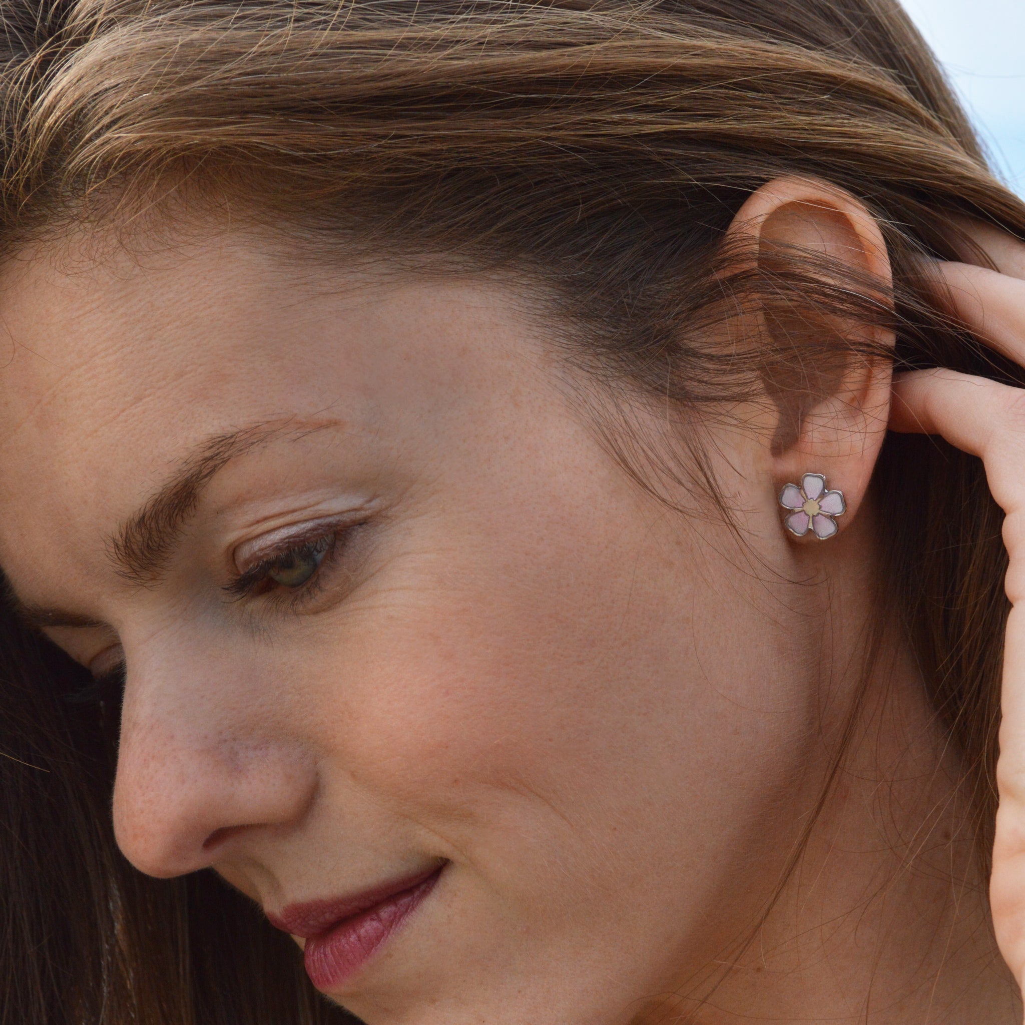 Cherry Blossom Stud Earrings for Women - Dainty Floral Jewelry Gift for Her - Perfect for Everyday Wear, Weddings & Special Occasions