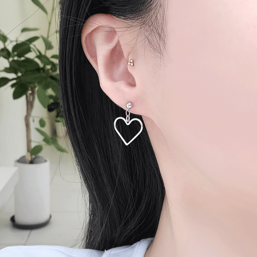 925 Sterling Silver Heart Rattle Ball Earrings for Women - Dainty Baby Shower Gift, Bridesmaid Jewelry & Everyday Wear