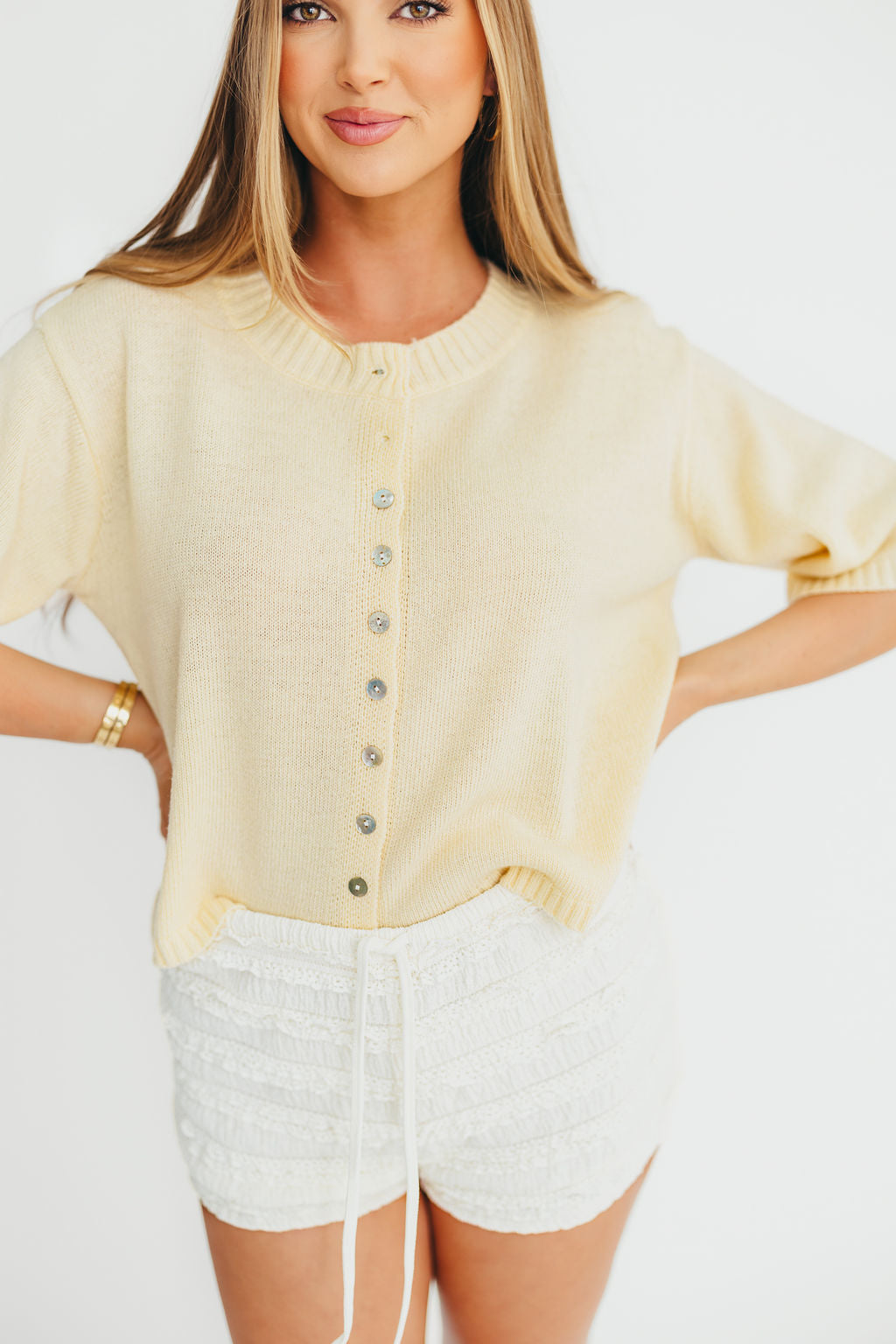 Stacey Cardigan Women's Lightweight Knit Sweater in Yellow - Perfect for Casual Outfits, Office Wear & Cozy Evenings