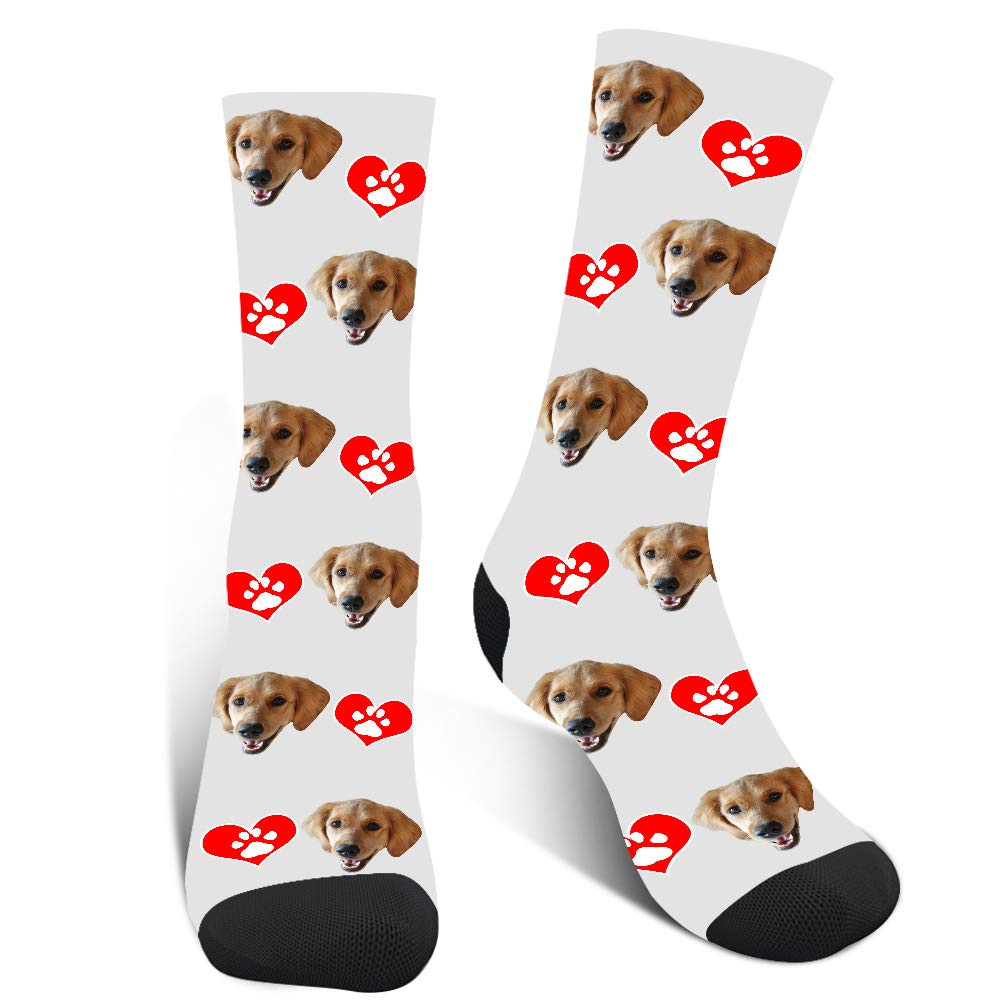 Custom Photo Pet Socks - Personalized Funny Socks with Your Dog or Cat Face Print - Unique Paw Design Novelty Socks for Gifts, Christmas, Birthdays & Pet Lovers