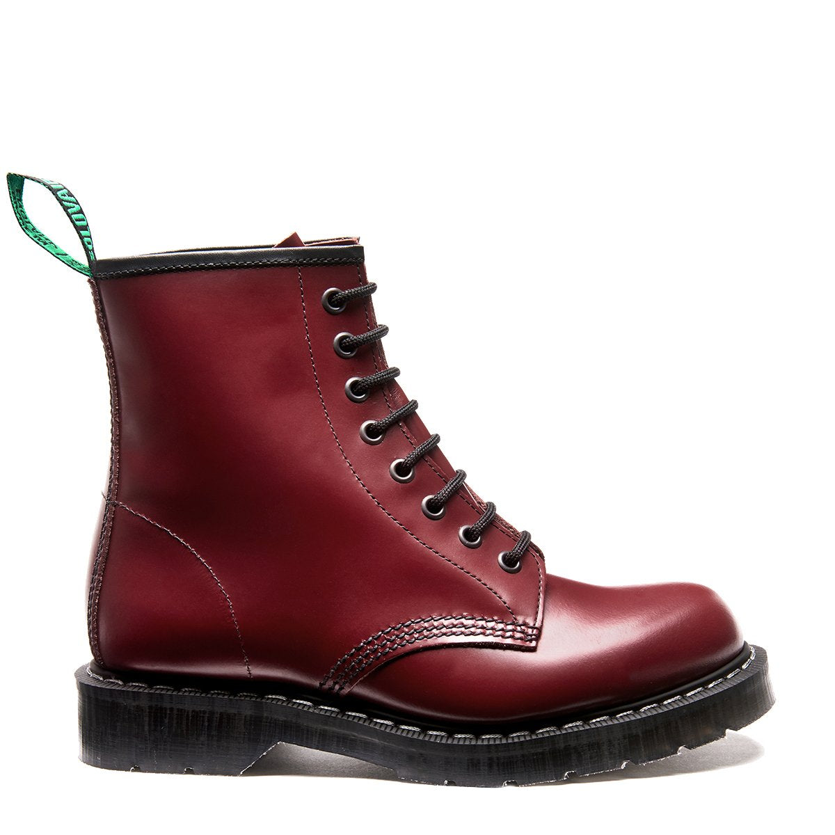 Cherry Red High Shine 8-Eye Derby Boots for Men - Vintage Leather Ankle Boots for Punk, Goth & Rock Fashion - Perfect for Concerts, Night Out & Street Style
