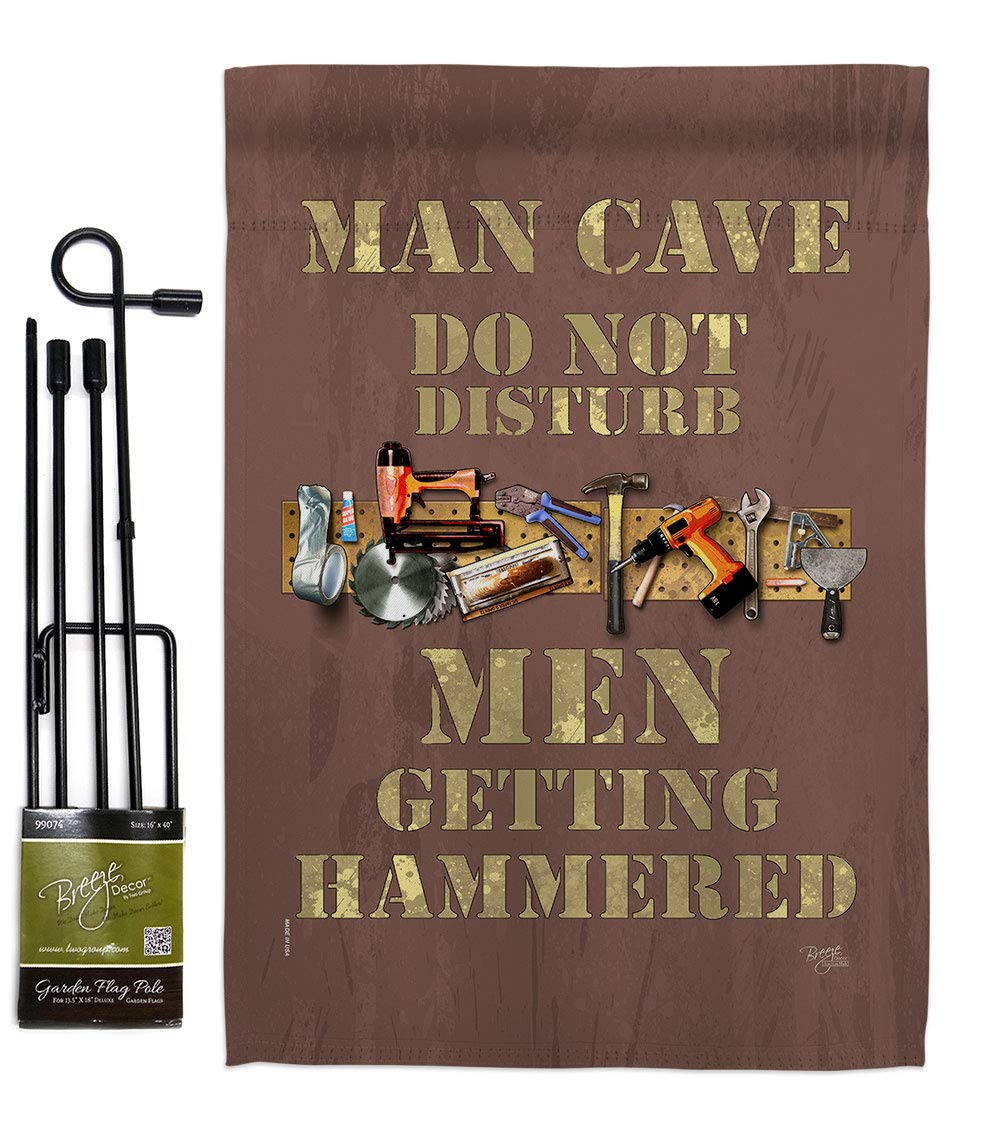 Man Cave Garden Flag Set - Double-Sided Inspirational Yard Decor for Outdoor & Home Use