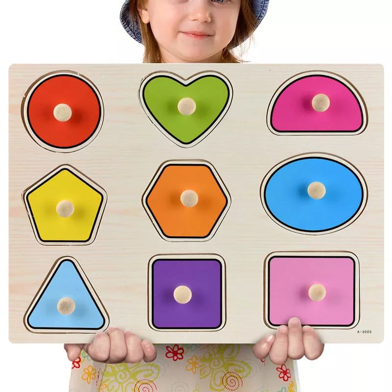 Montessori Wooden Puzzles for Toddlers - Educational Baby Learning Toys for Early Childhood Development - Perfect for Home, Classroom & Daycare Activities