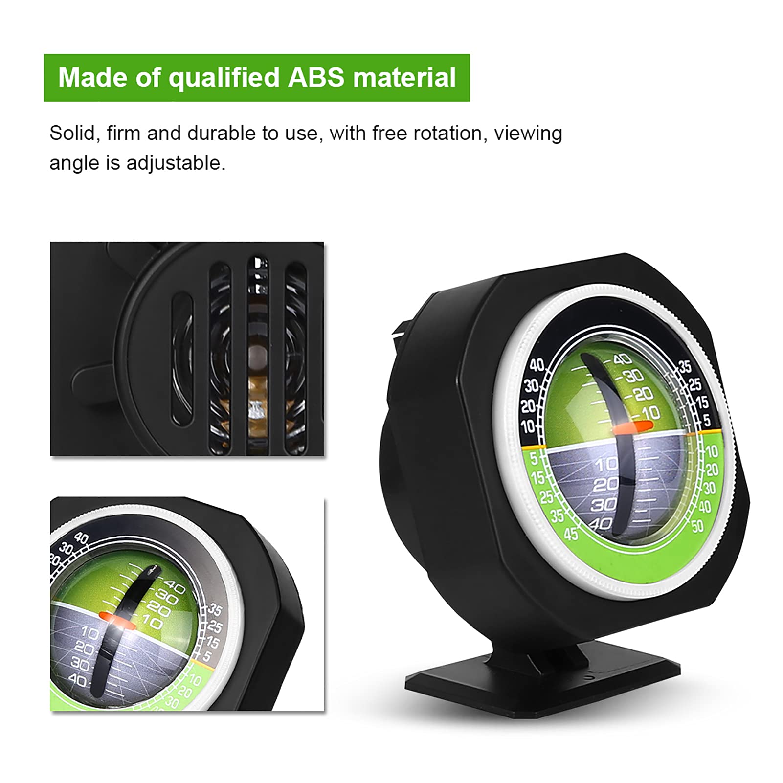 Topyond Car Inclinometer - LED Luminous Level Gauge with ABS Material for Auto, Vehicle & Boat - Digital Angle Slope Meter for Off-Roading, Camping & Marine Navigation