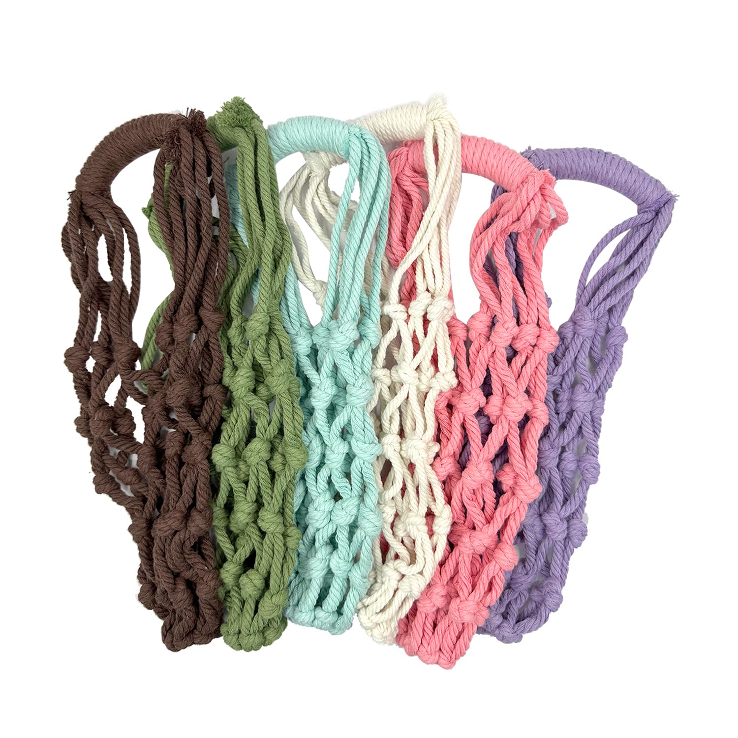 Eco-Friendly Handwoven Reusable Single Cup Holder with Handle - Travel Coffee Cup Hanging Carry Net Bag for Cruise, Office & Outdoor Activities (Brown) - Perfect for Coffee Lovers & Commuters