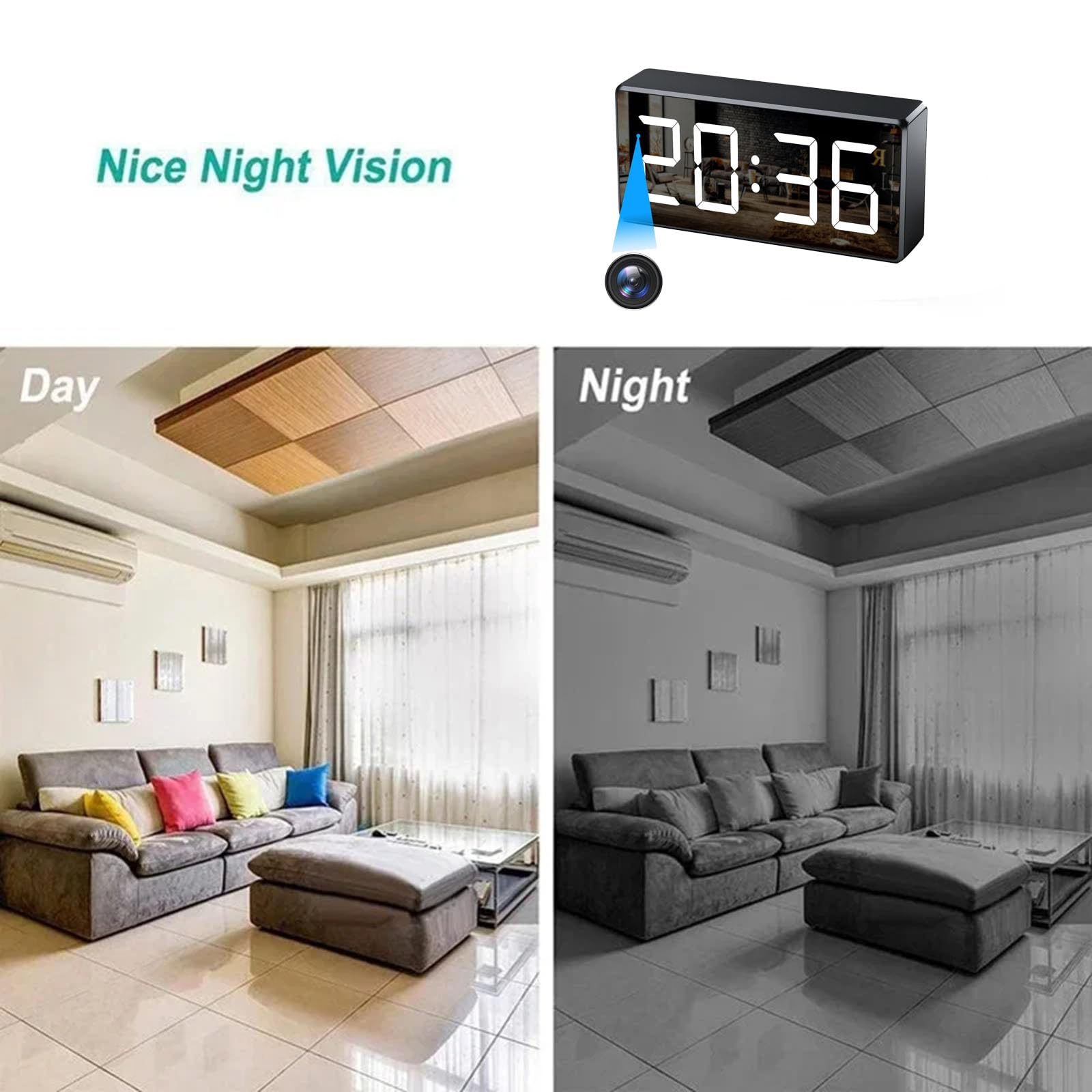 FKINGLRK 4K HD WiFi Security Camera - 166° Wide Angle Mini Spy Cam with Night Vision & Motion Detection | Perfect for Home Surveillance, Baby Monitoring & Office Security
