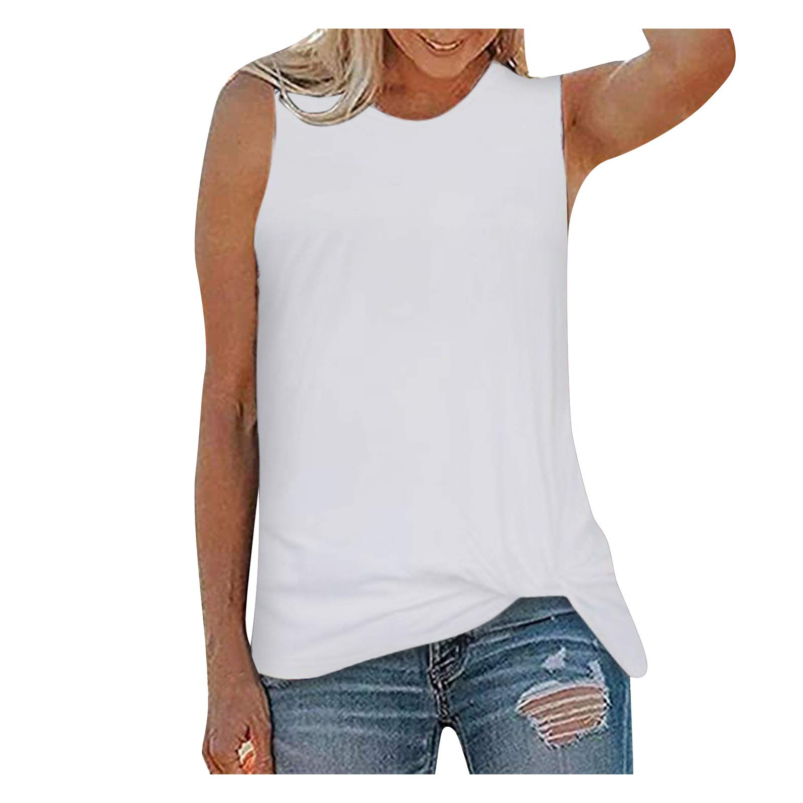 Women's Printed Tank Tops - Sleeveless O-Neck Athletic Shirts for Workout, Running & Casual Wear | Gym, Yoga, Beach & Summer Outfits