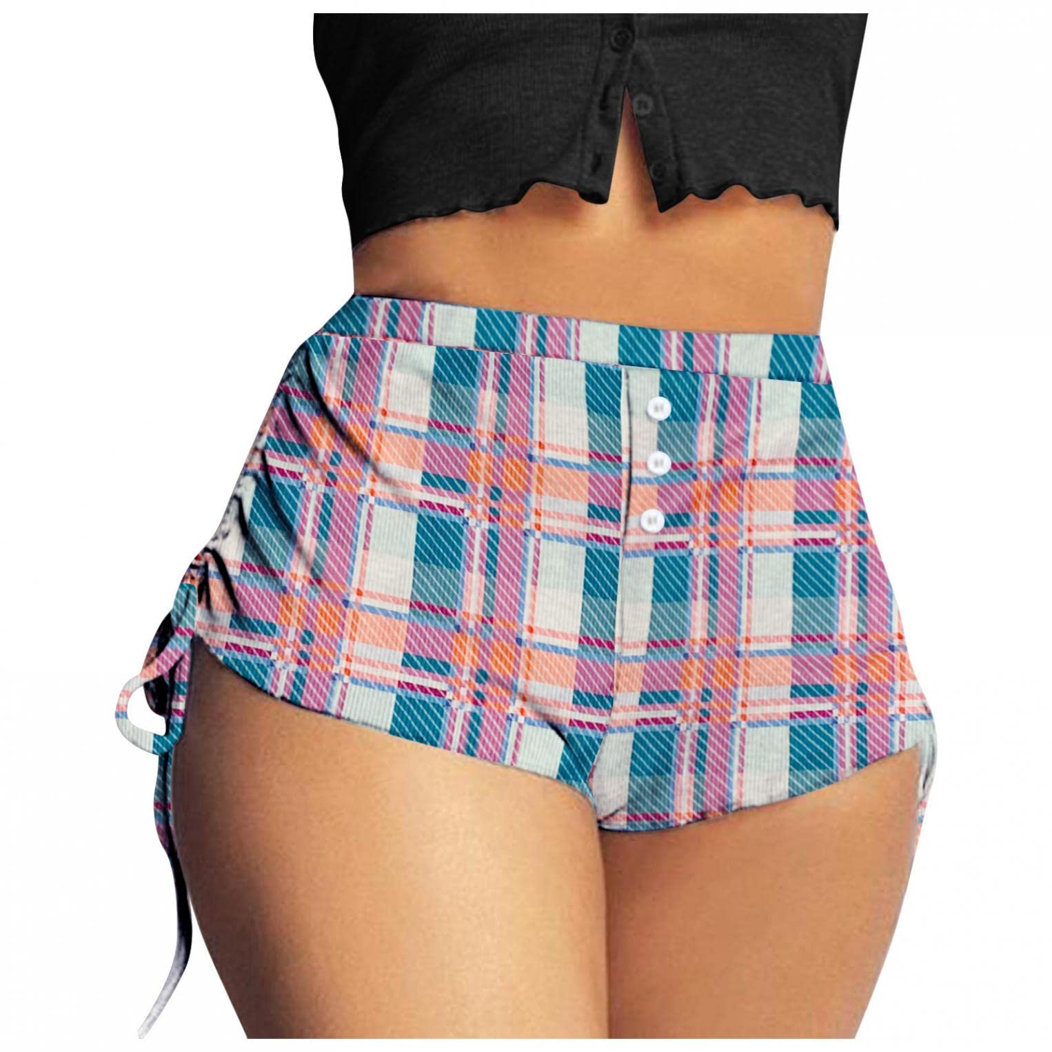 Handyulong Women's High Waist Butt Lifting Athletic Shorts - Ruched Scrunch Booty Shorts with Tummy Control for Yoga, Running & Gym Workouts