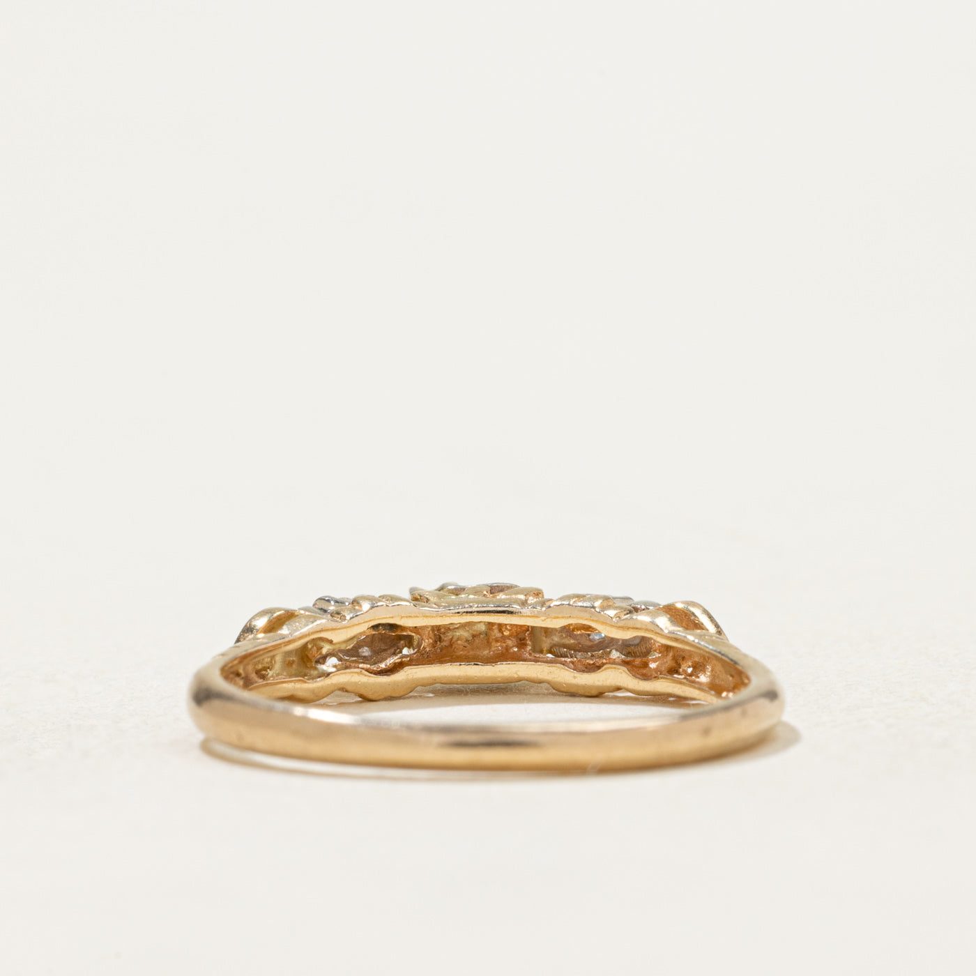 14K Gold Illusion Set Diamond Heart Engraved Ring | 0.05ctw | Size 6.25 | Perfect for Anniversary, Valentine's Day & Romantic Gifts
