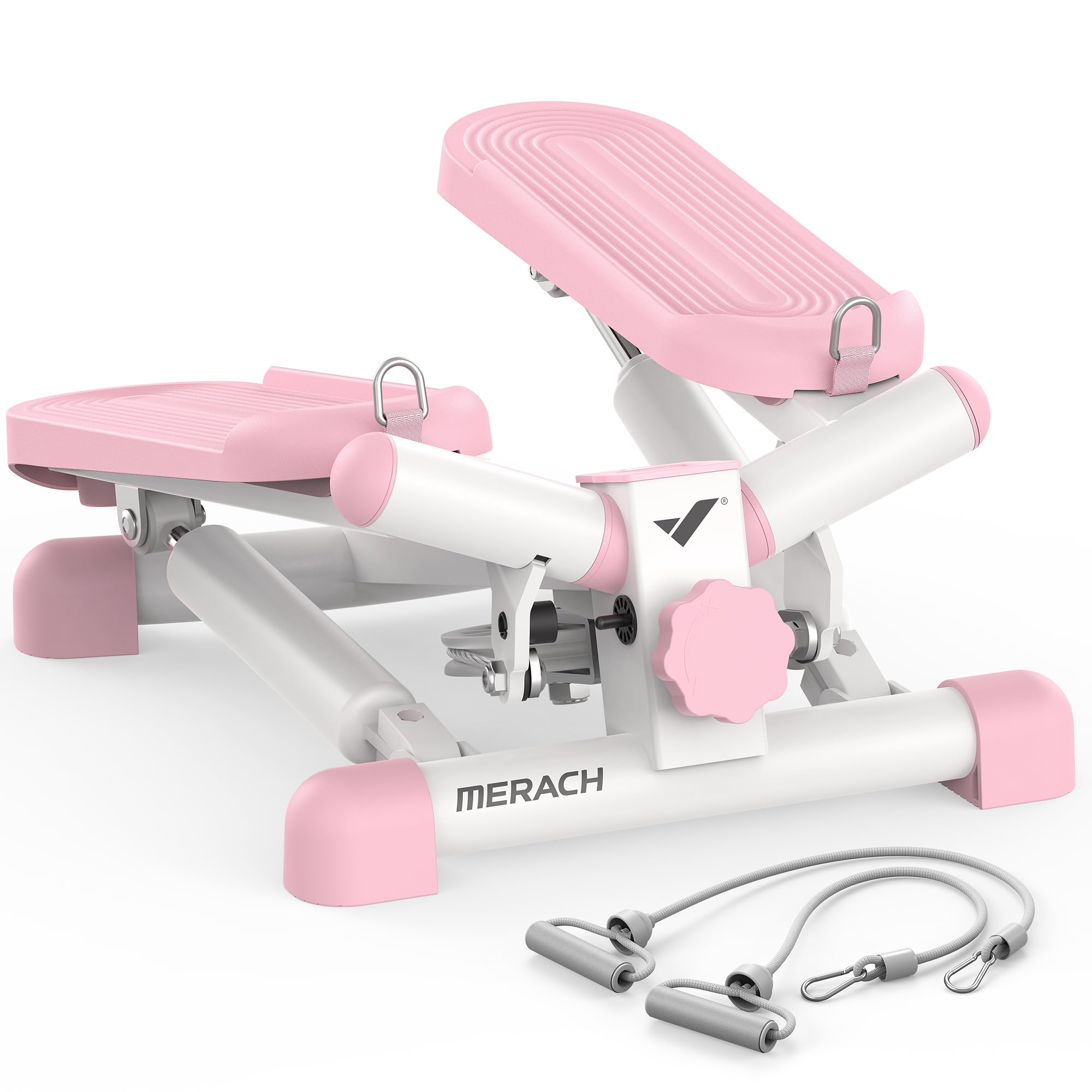 MERACH Mini Stepper with Resistance Bands - 330LBS Capacity Twist Stepper for Cardio, Full Body Workout at Home | Portable Stair Stepper for Small Spaces, Office & Apartment Fitness