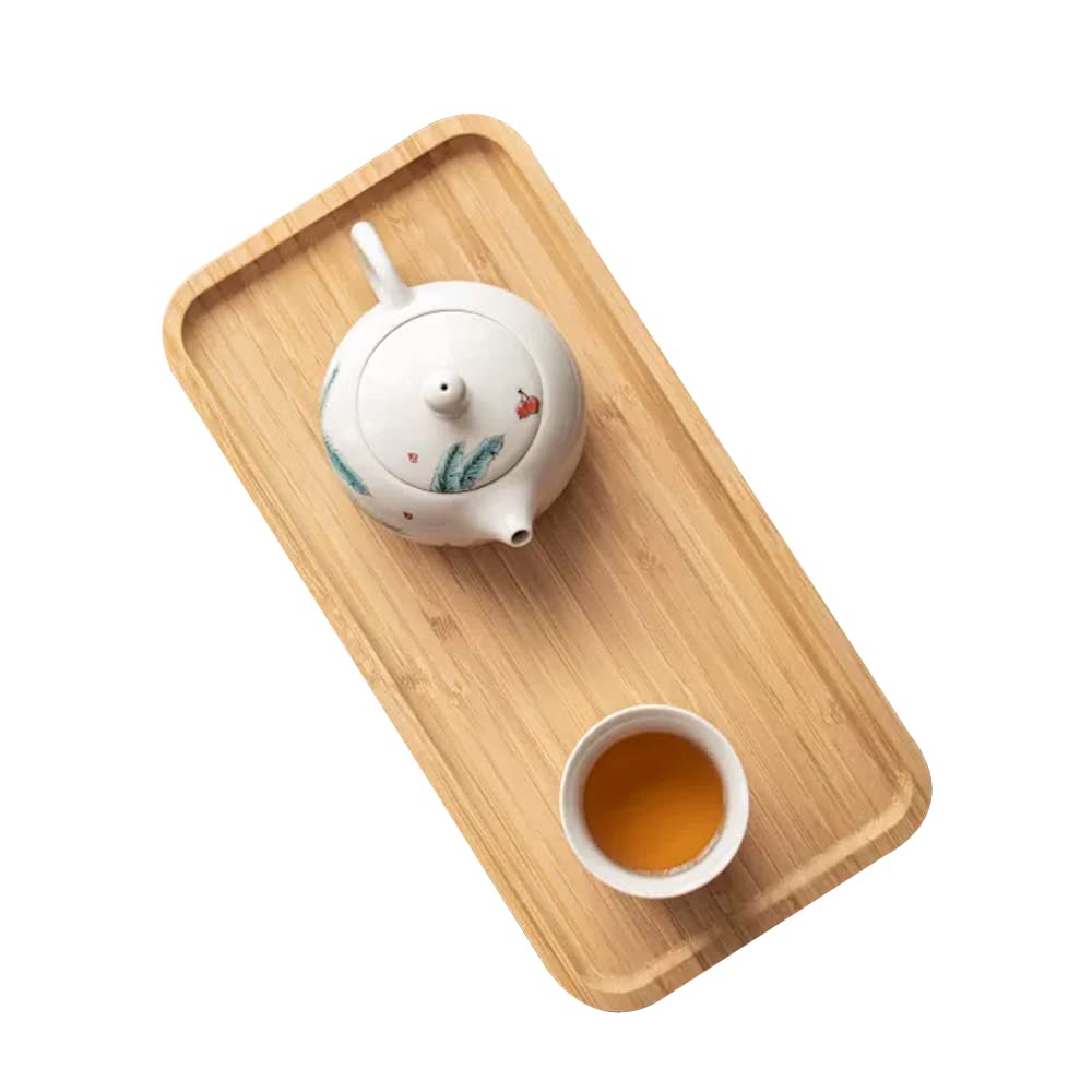 Elegant Bamboo Vanity Tray - Bathroom Counter Organizer for Jewelry, Perfume & Decor - 11.8 x 6 x 0.7 Inch Toilet Tank Top Storage Tray - Perfect for Spa, Master Bath & Guest Room Organization