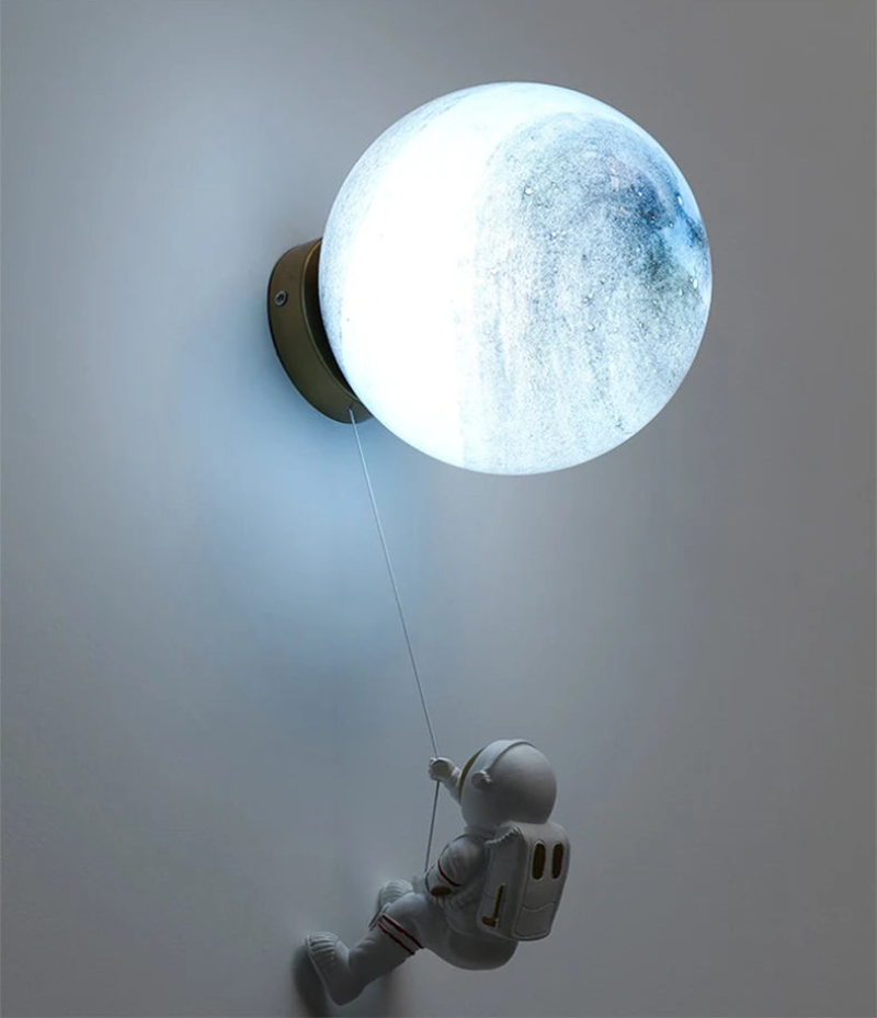 Man in the Moon Wall Lamp - Unique 3D Night Light for Nursery, Bedroom & Home Decor - Romantic Moonlight Ambiance Lighting for Kids Room & Adult Spaces