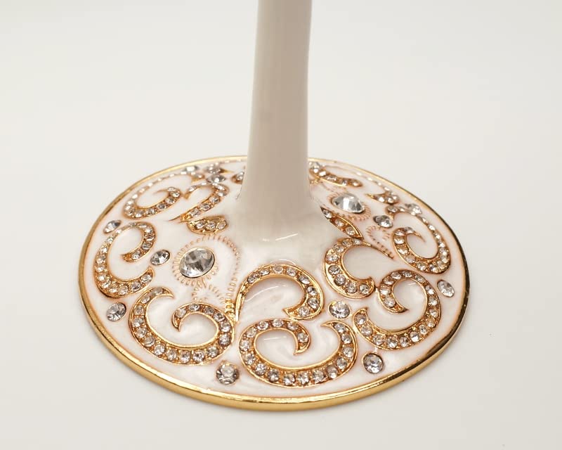 Lassos Boutique 4-Piece Wedding Set - Gold Champagne Flutes, Cake Knife & Pie Server for Bridal Showers, Receptions & Anniversary Celebrations