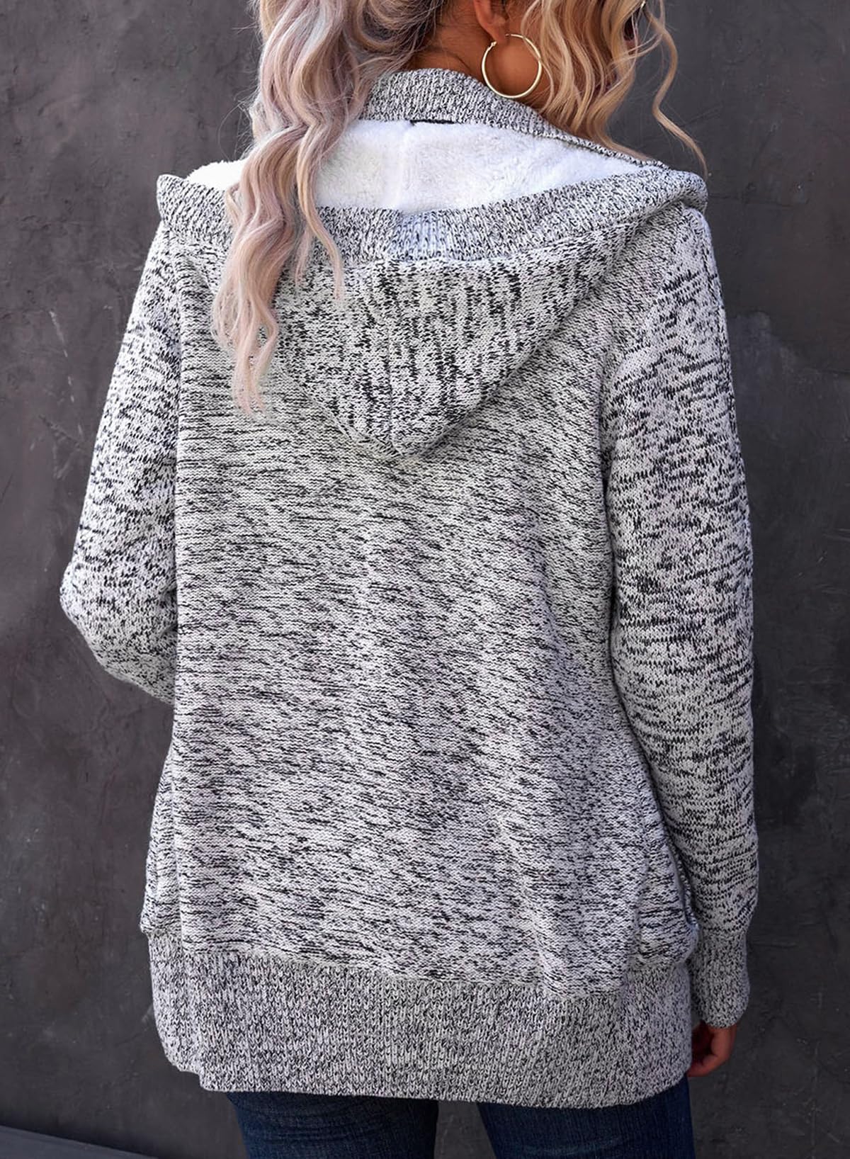 Dokotoo Women's Winter Hooded Cardigan Sweater - Button Up Cable Knit Coat Jacket with Pockets | Cozy Outerwear for Casual Wear, Office & Fall Winter Fashion